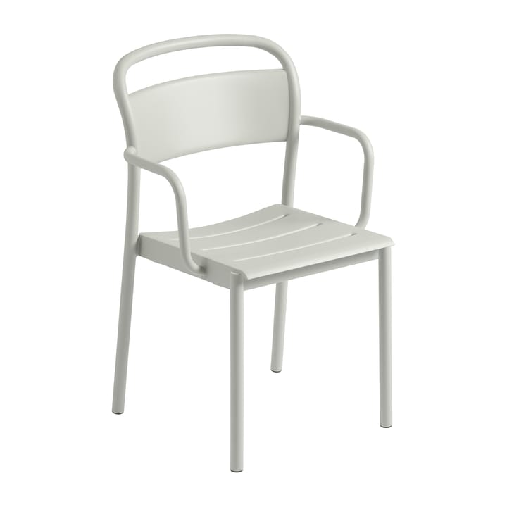 Linear steel armchair stoel met armleuningen - Grey (RAL 7044) - Muuto