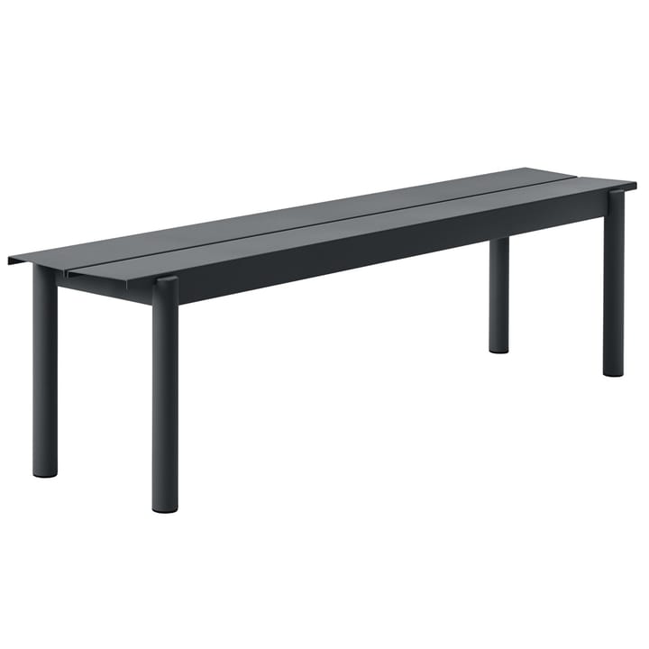 Linear steel bench bank 170x34 cm - Zwart - Muuto