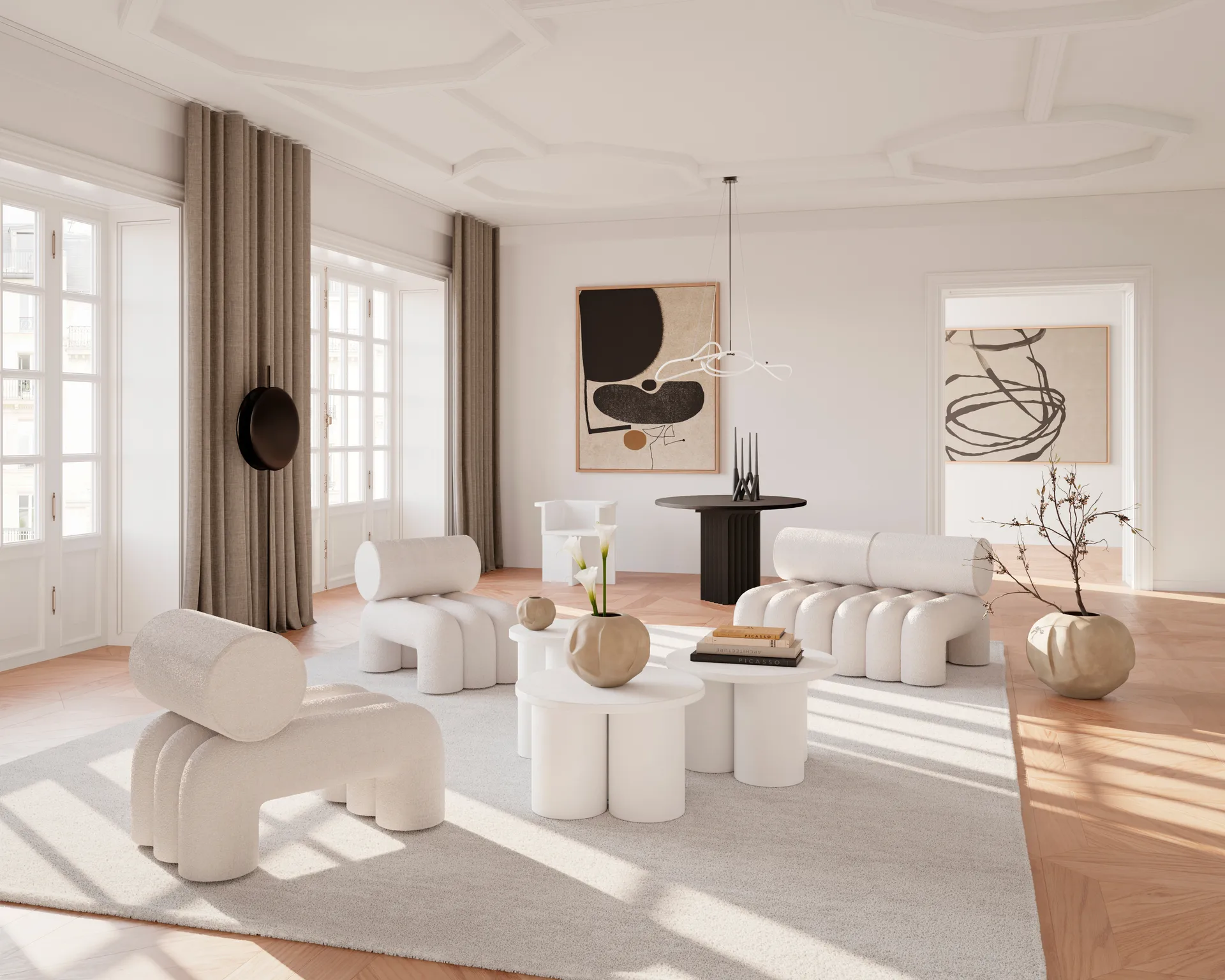 Arc eettafel Ø120 cm, Coffee black eiken 101 Copenhagen