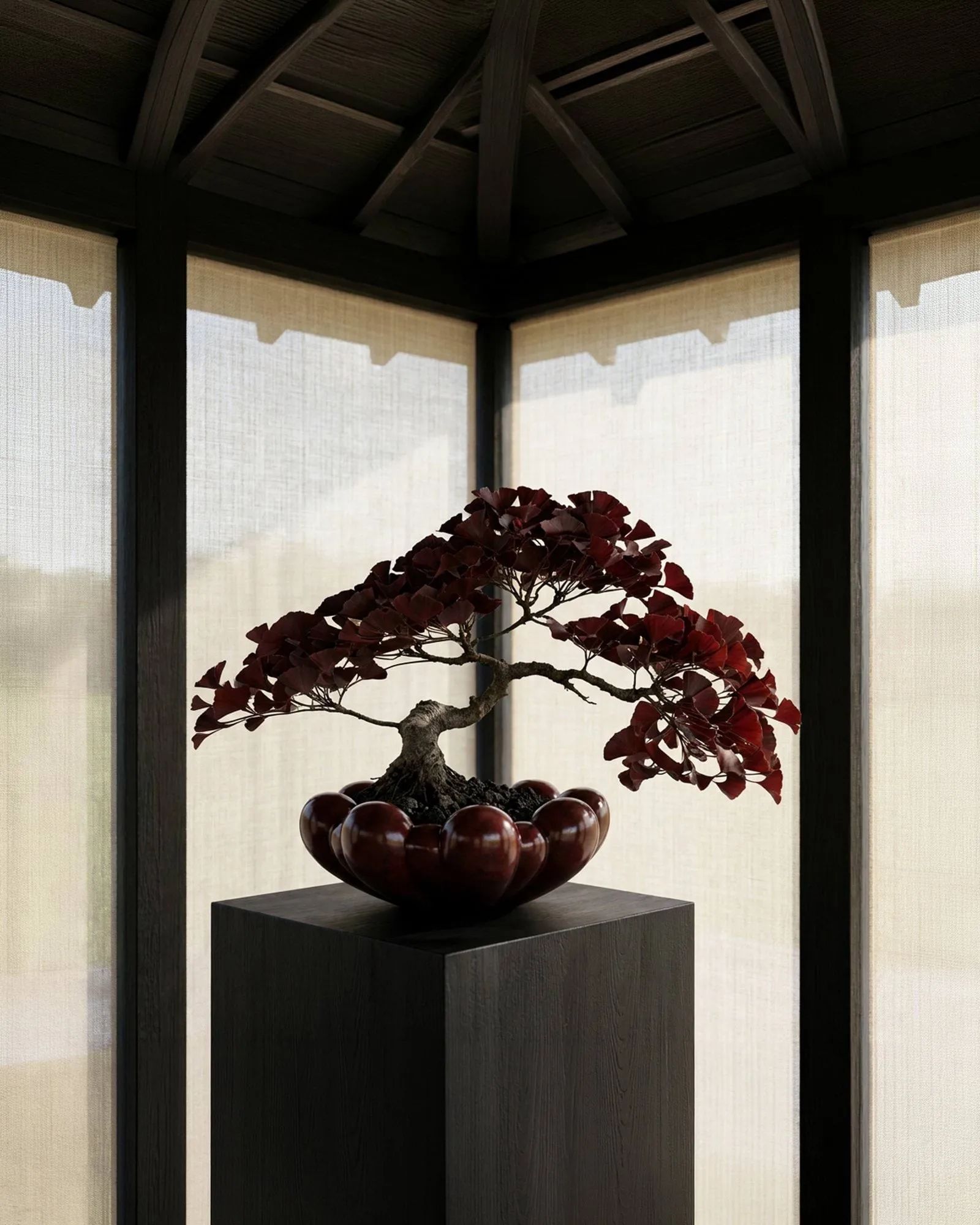 Bloom tray schaal groot, Maroon 101 Copenhagen