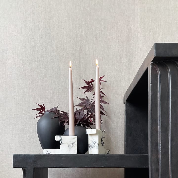 Brick lage kandelaar 7,5x14 cm, Calacatta 101 Copenhagen