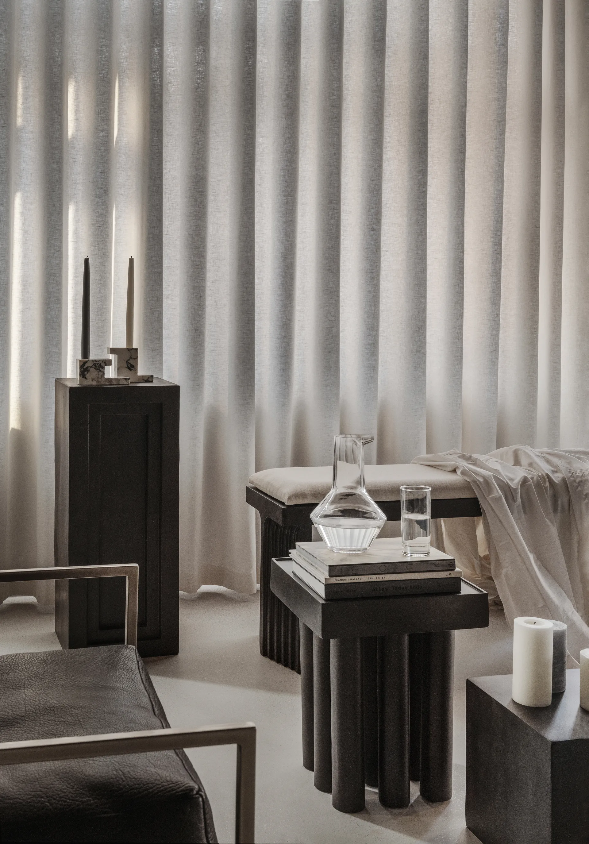 Brick lage kandelaar 7,5x14 cm, Calacatta 101 Copenhagen