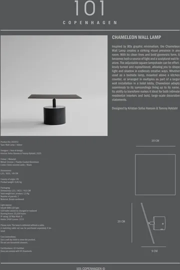 Chameleon wandlamp - Burned Black - 101 Copenhagen