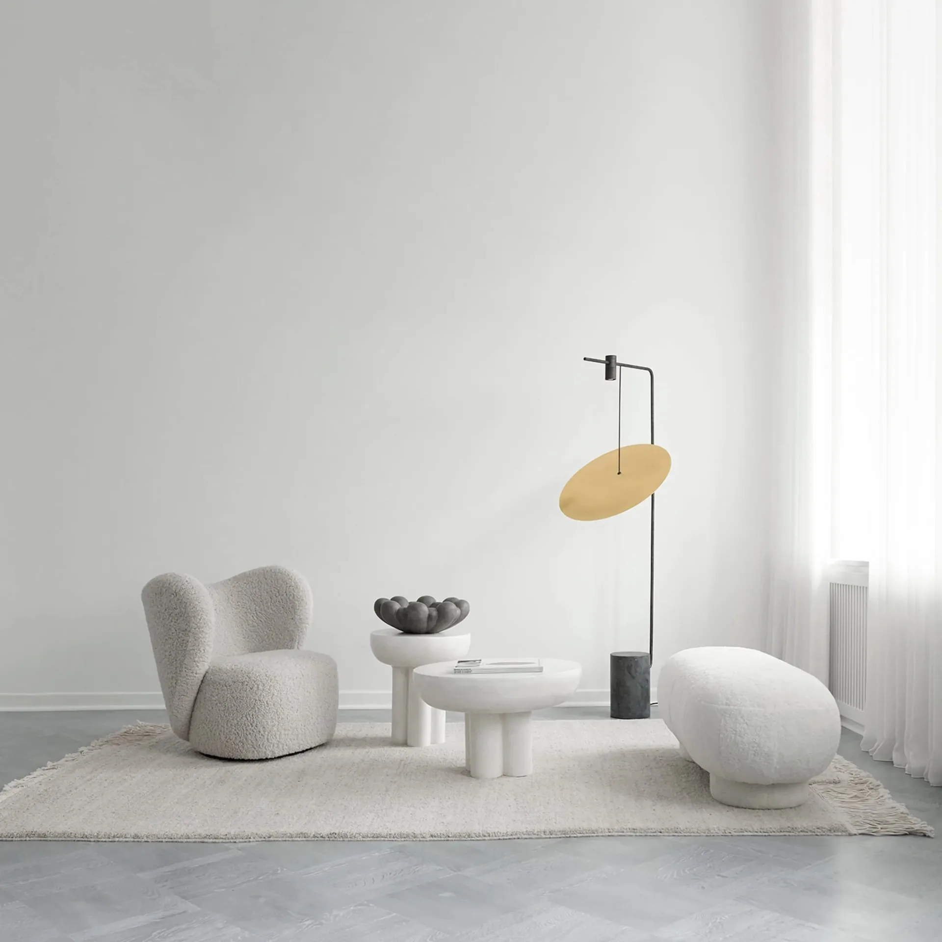 Crown bijzettafel tall Ø45 cm, Bone white 101 Copenhagen