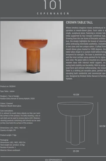 Crown bijzettafel tall Ø45 cm - Caramel - 101 Copenhagen