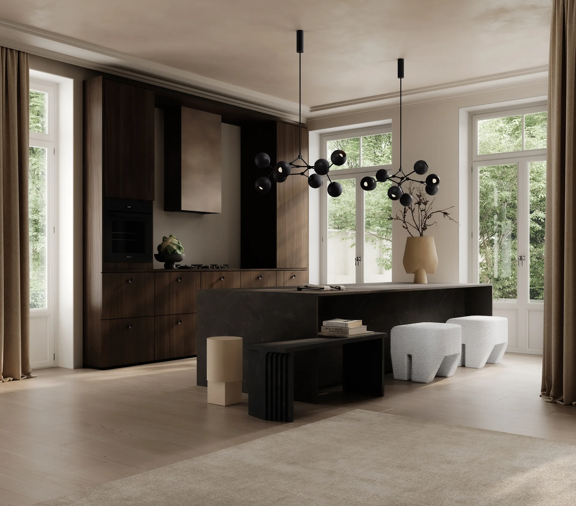 Drop Chandelier Globe kroonluchter mini, Burned black 101 Copenhagen