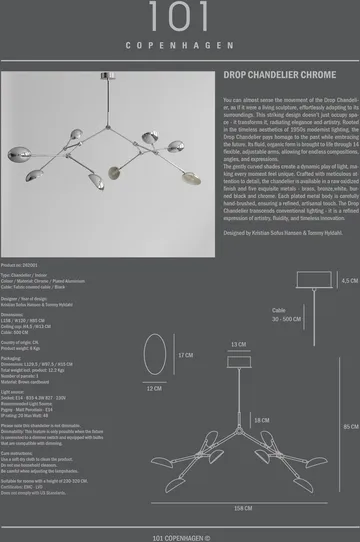Drop Chandelier kroonluchter - Chrome - 101 Copenhagen