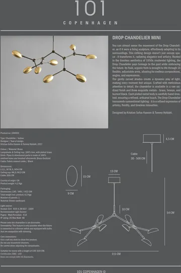 Drop Chandelier kroonluchter mini - Messing - 101 Copenhagen