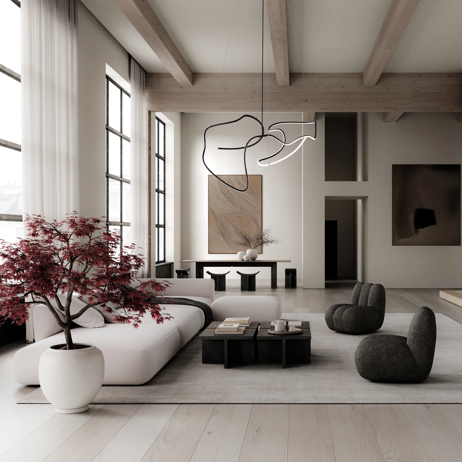 Ghost Chandelier big hanglamp, Burned black 101 Copenhagen