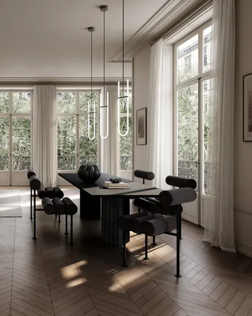 Hiro eetkamerstoel - Black frame-peat - 101 Copenhagen