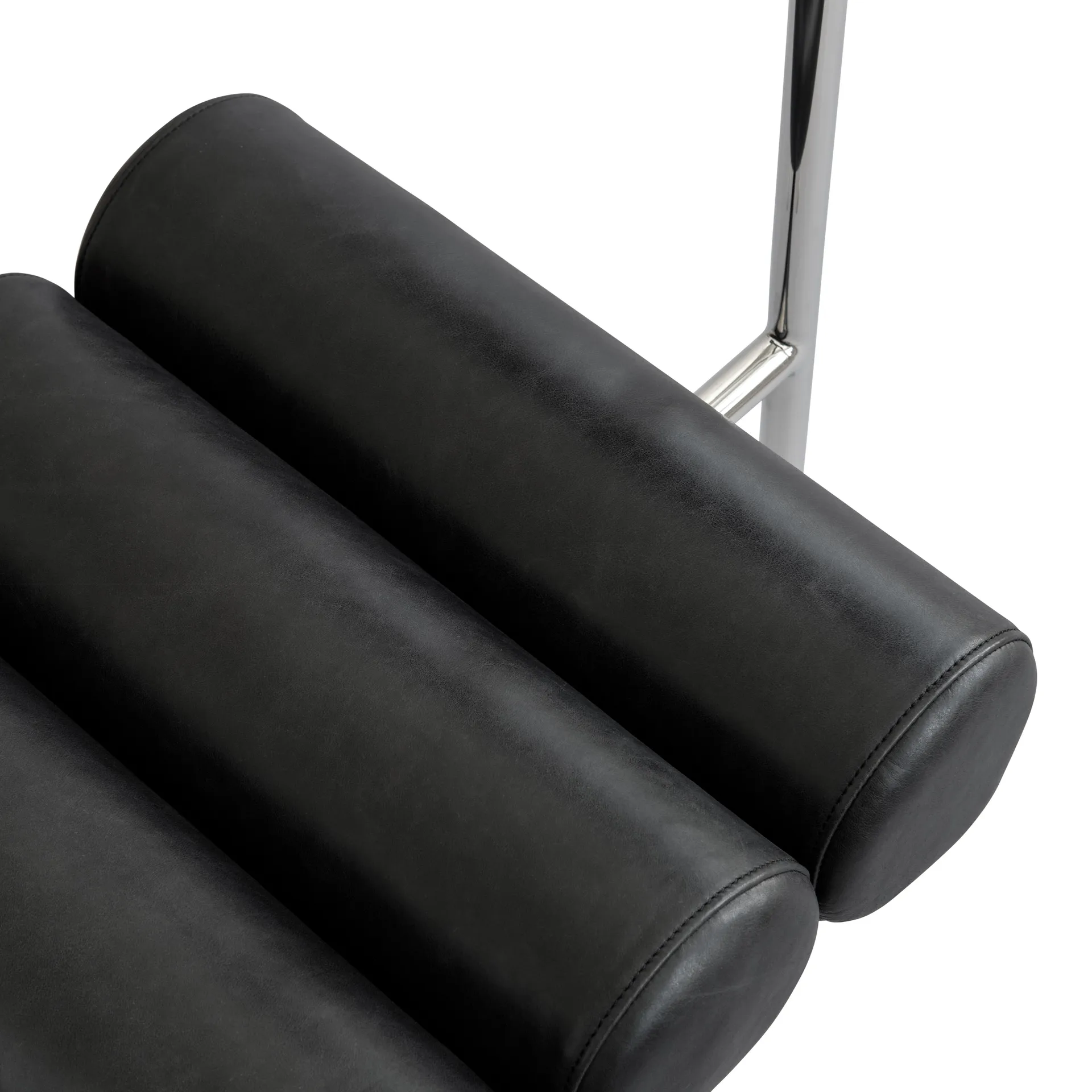 Hiro eetkamerstoel, Stainless steel-aniline leather black 101 Copenhagen