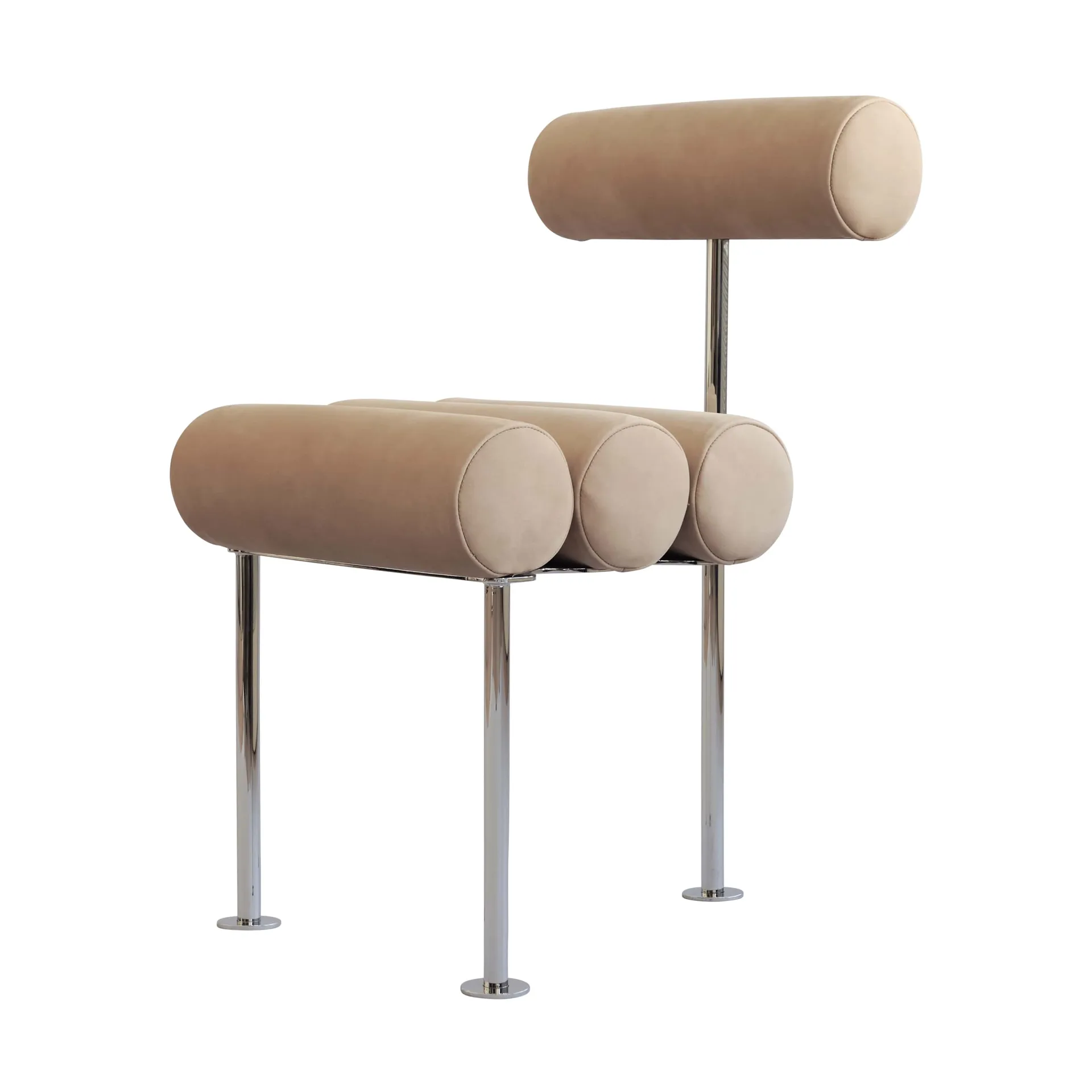 Hiro eetkamerstoel, Stainless steel-nubuck 101 Copenhagen