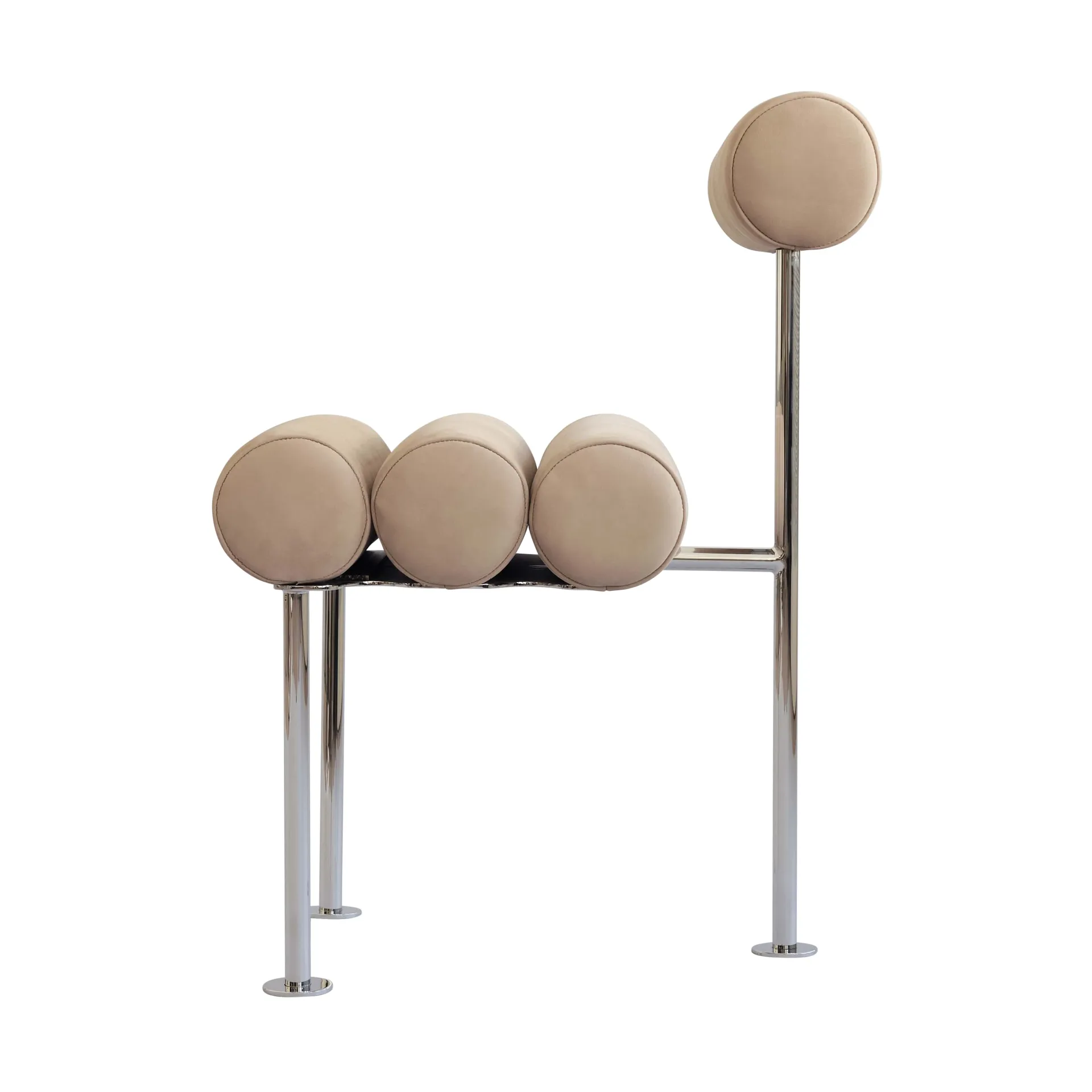 Hiro eetkamerstoel, Stainless steel-nubuck 101 Copenhagen