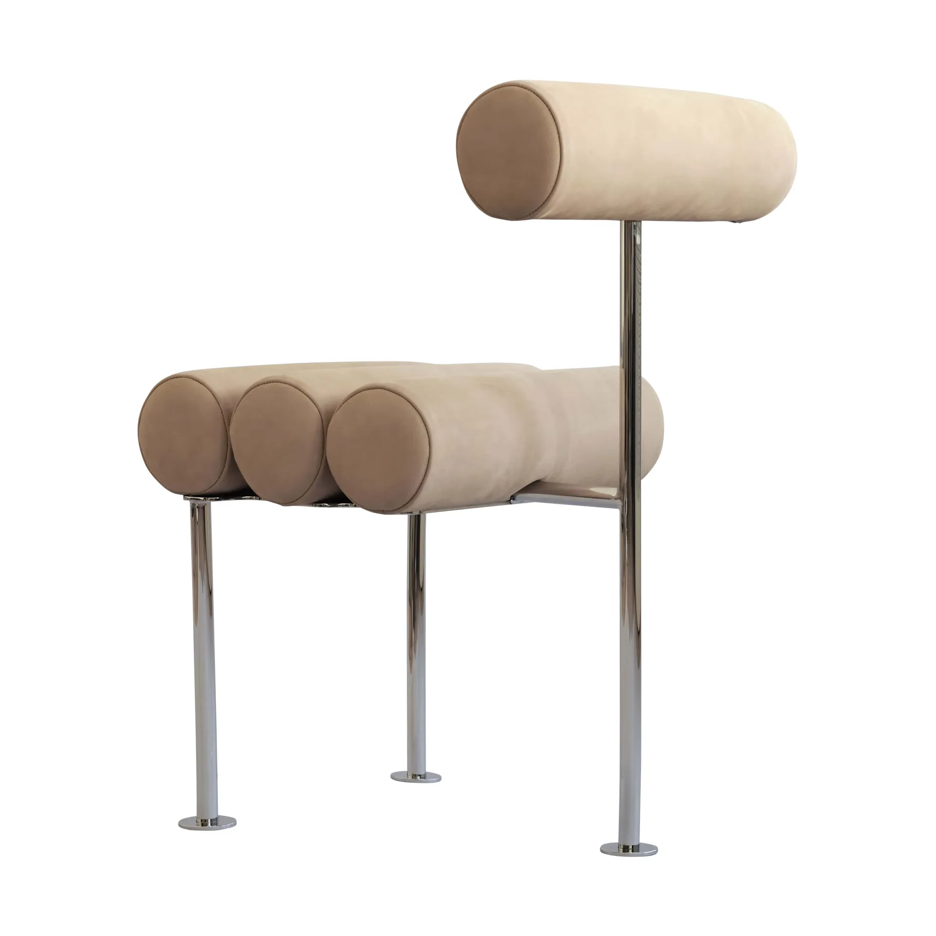 Hiro eetkamerstoel, Stainless steel-nubuck 101 Copenhagen