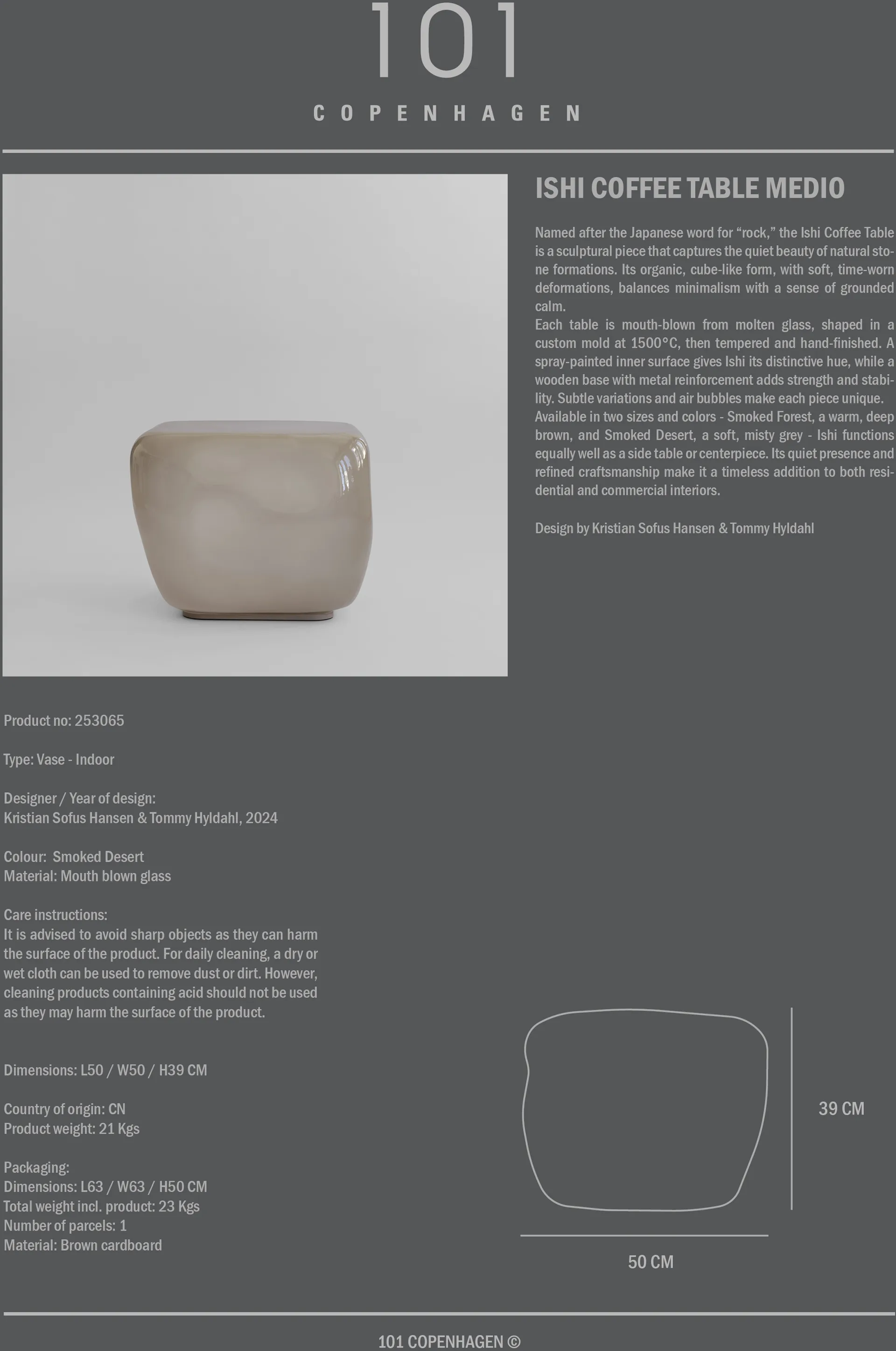 Ishi salontafel medio, Smoked desert 101 Copenhagen