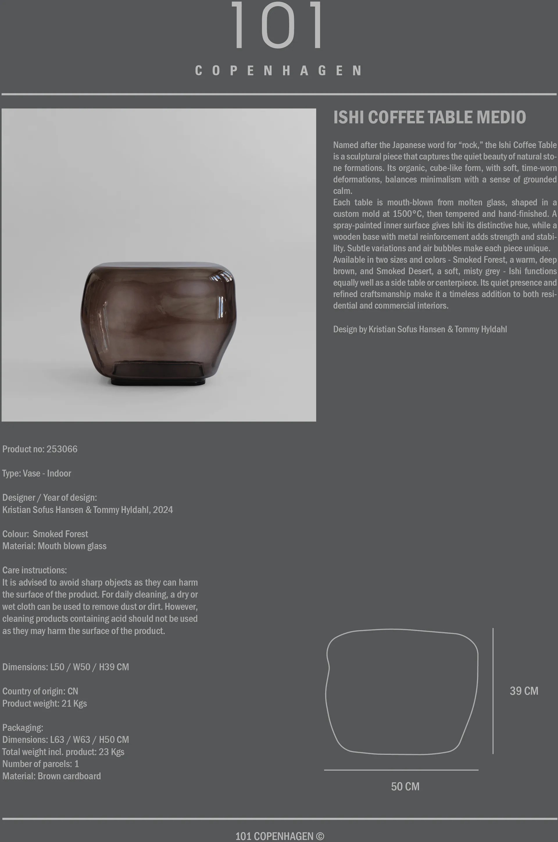 Ishi salontafel medio, Smoked forest 101 Copenhagen