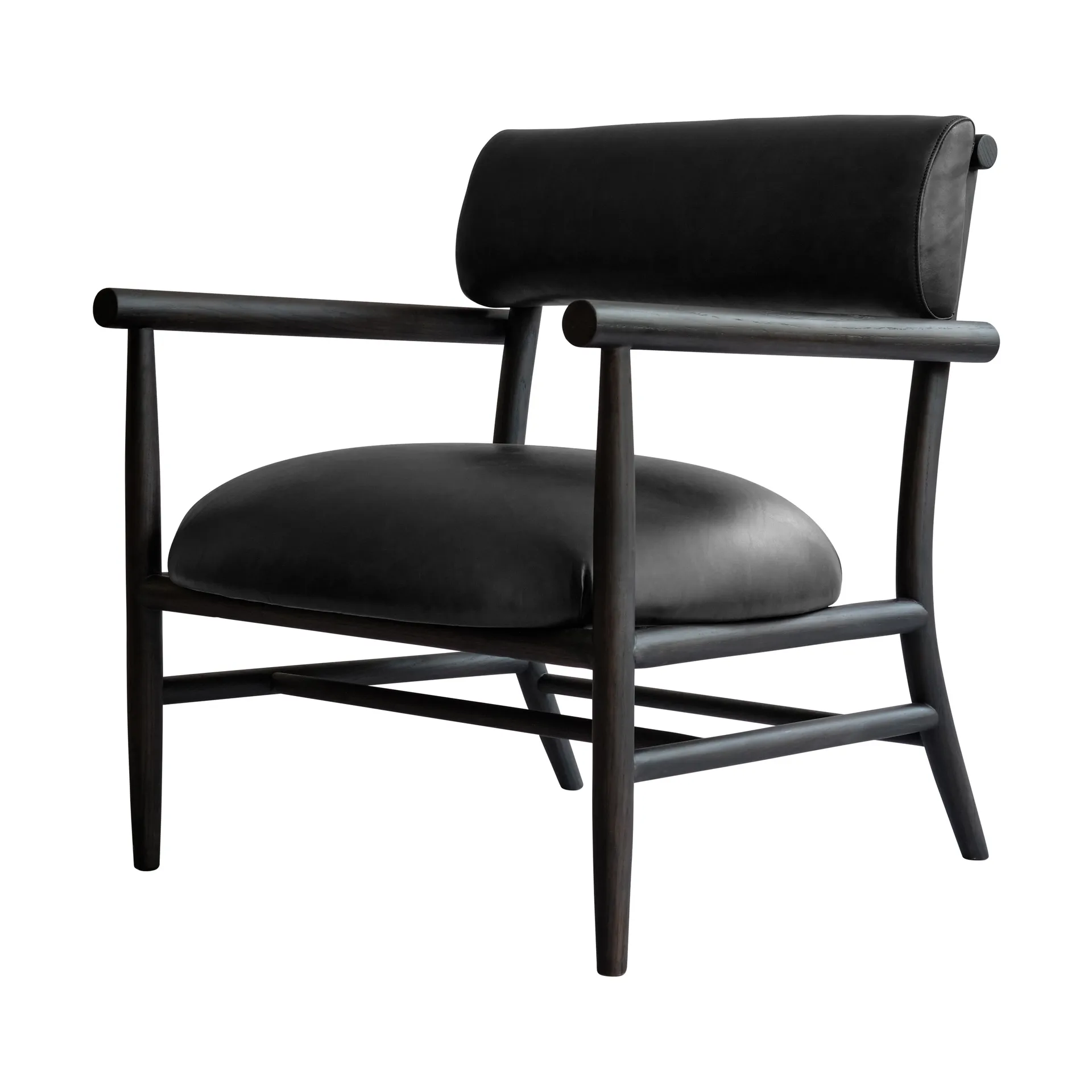 Nama lounge chair, Aniline leather zwart 101 Copenhagen