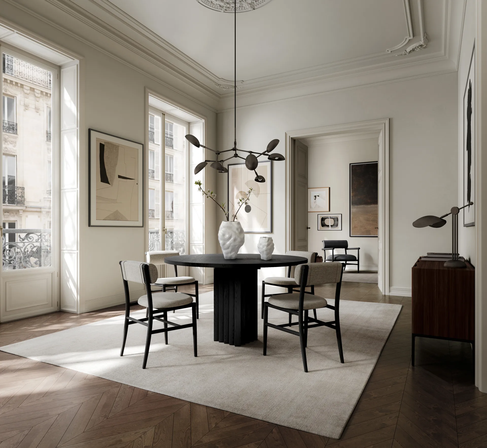 Nama lounge chair, Aniline leather zwart 101 Copenhagen