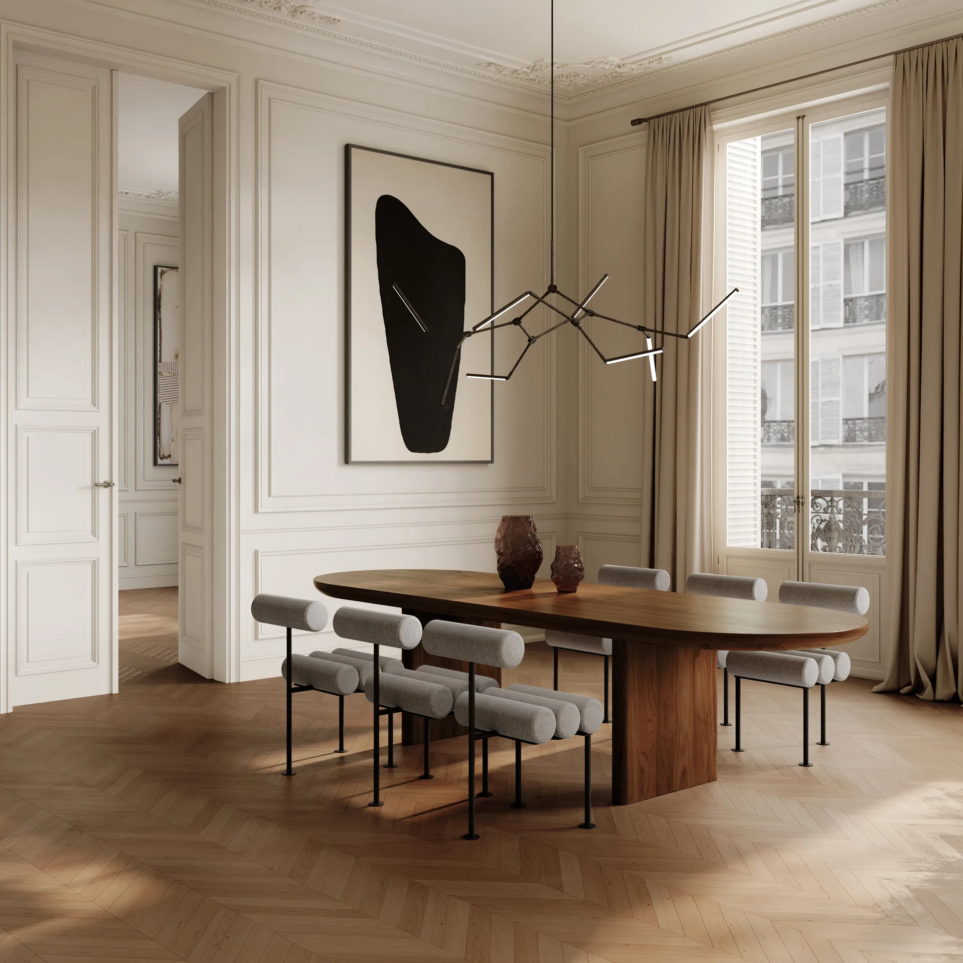 Stick chandelier kroonlamp, Brons 101 Copenhagen