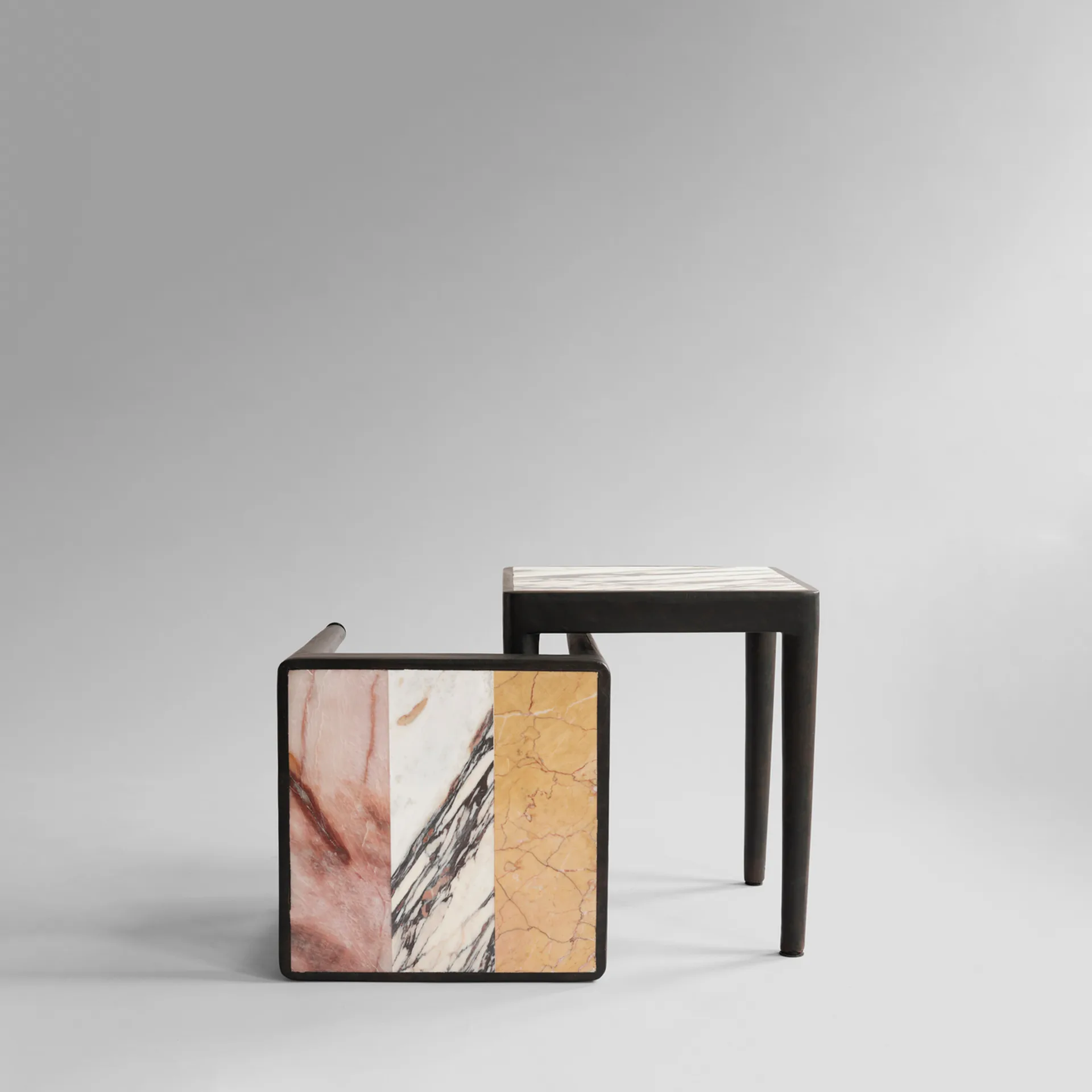 Tairu tafel 38x38 cm striped, Peach-Calacatta-Yellow 101 Copenhagen