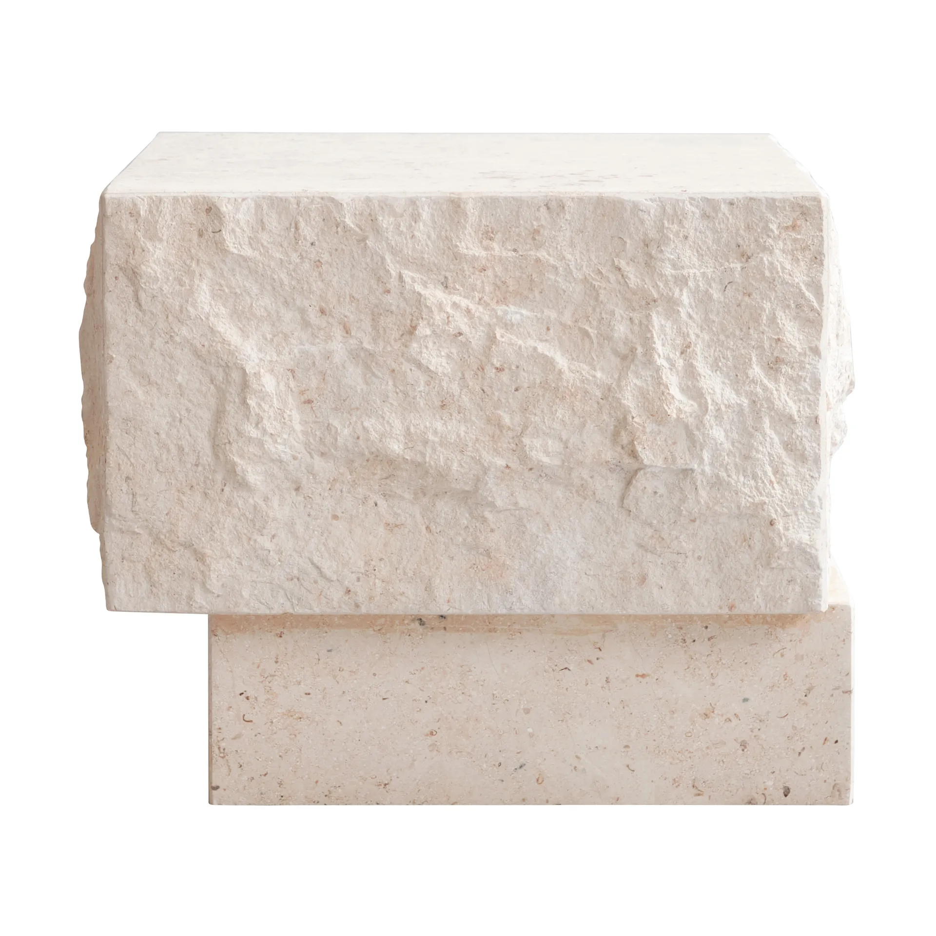 Temple bijzettafel low 42x40 cm, Chrome-limestone 101 Copenhagen