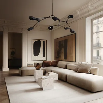 Temple bijzettafel low 42x40 cm - Chrome-limestone - 101 Copenhagen