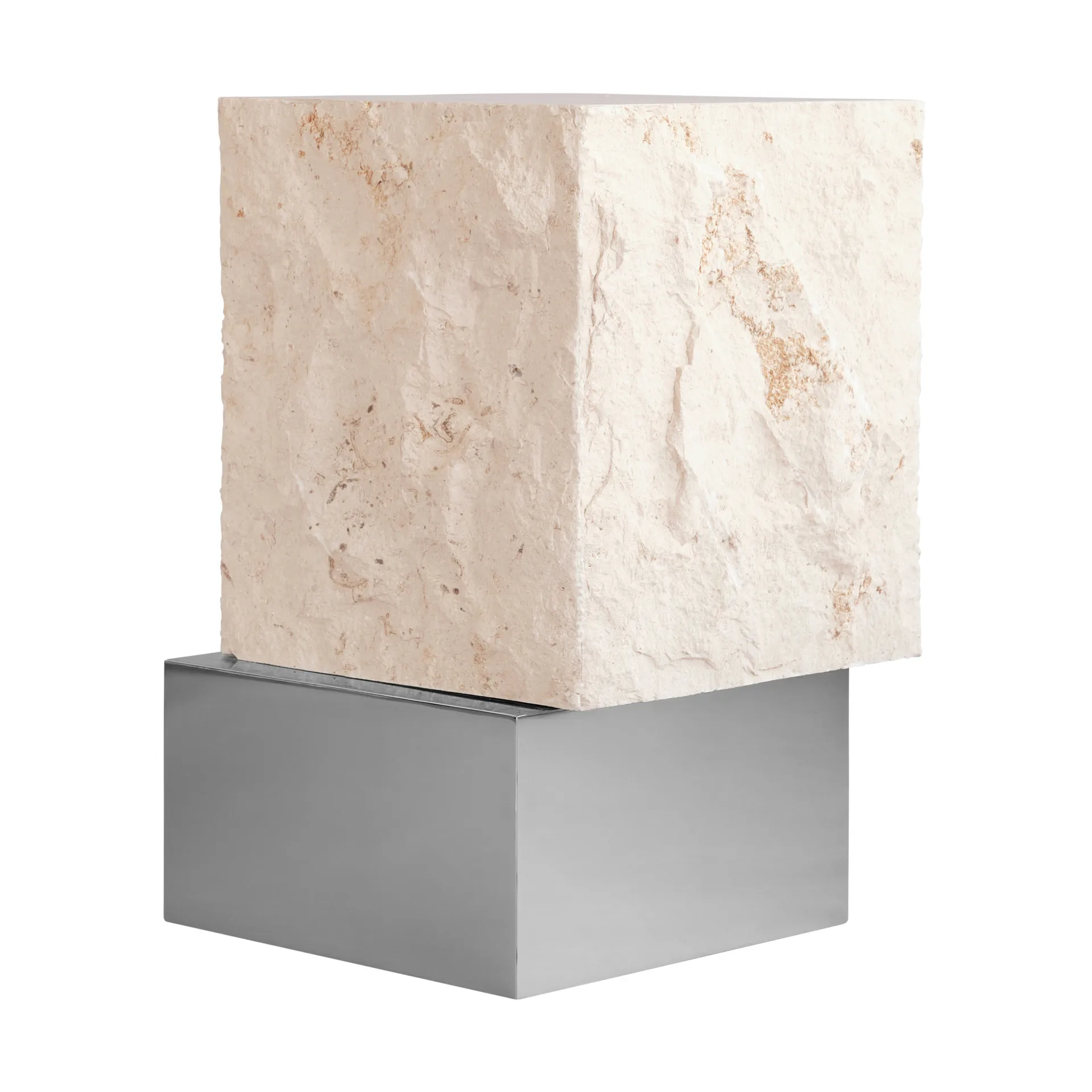 Temple bijzettafel tall 50x33 cm, Chrome-limestone 101 Copenhagen
