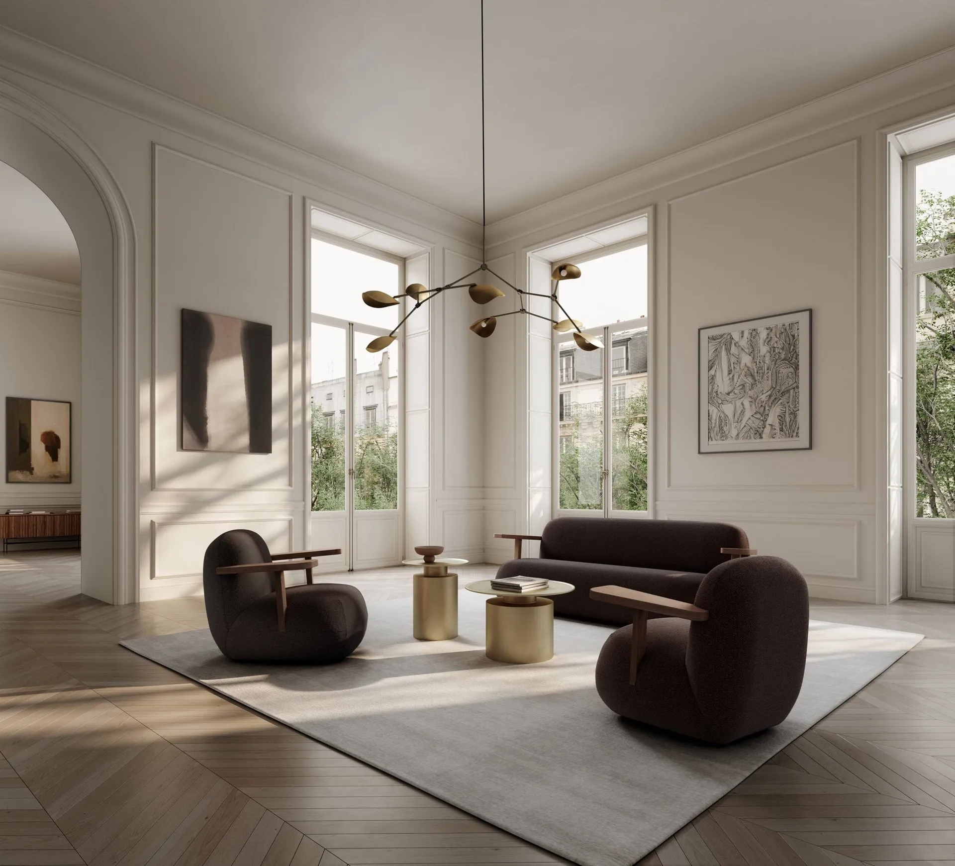 Toe chair fauteuil met armleuningen, Classic brown oak-dark brown 101 Copenhagen