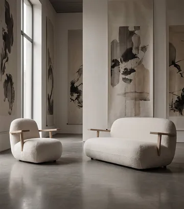 Toe chair fauteuil met armleuningen - Natural oak-off white - 101 Copenhagen