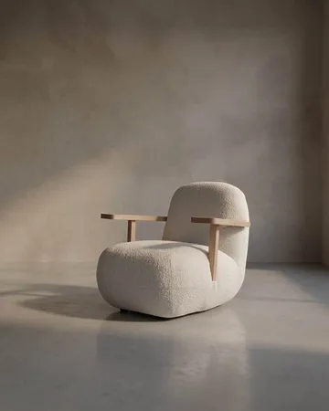 Toe chair fauteuil met armleuningen - Natural oak-off white - 101 Copenhagen