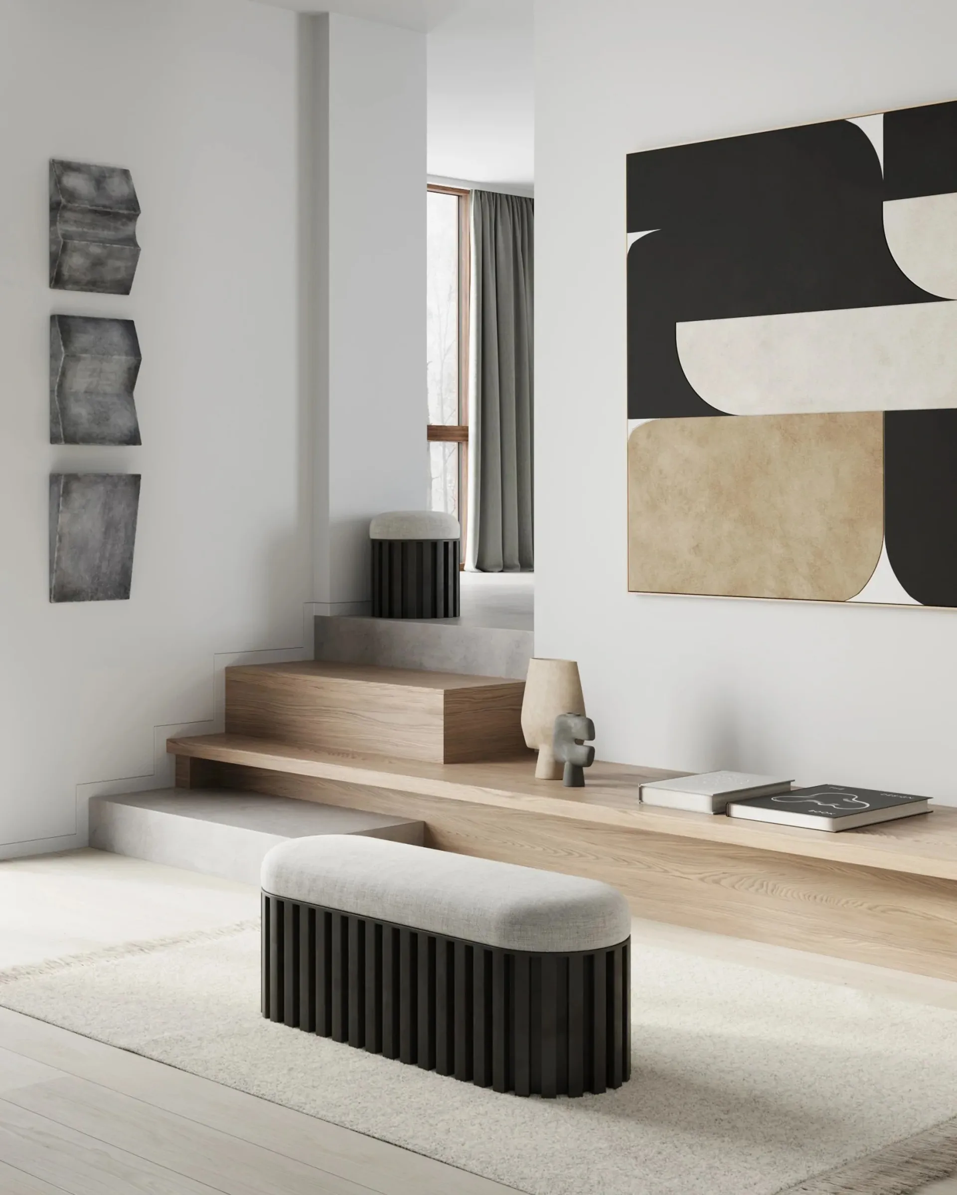 Tribu bankje linnen, Coffee-white chalk 101 Copenhagen