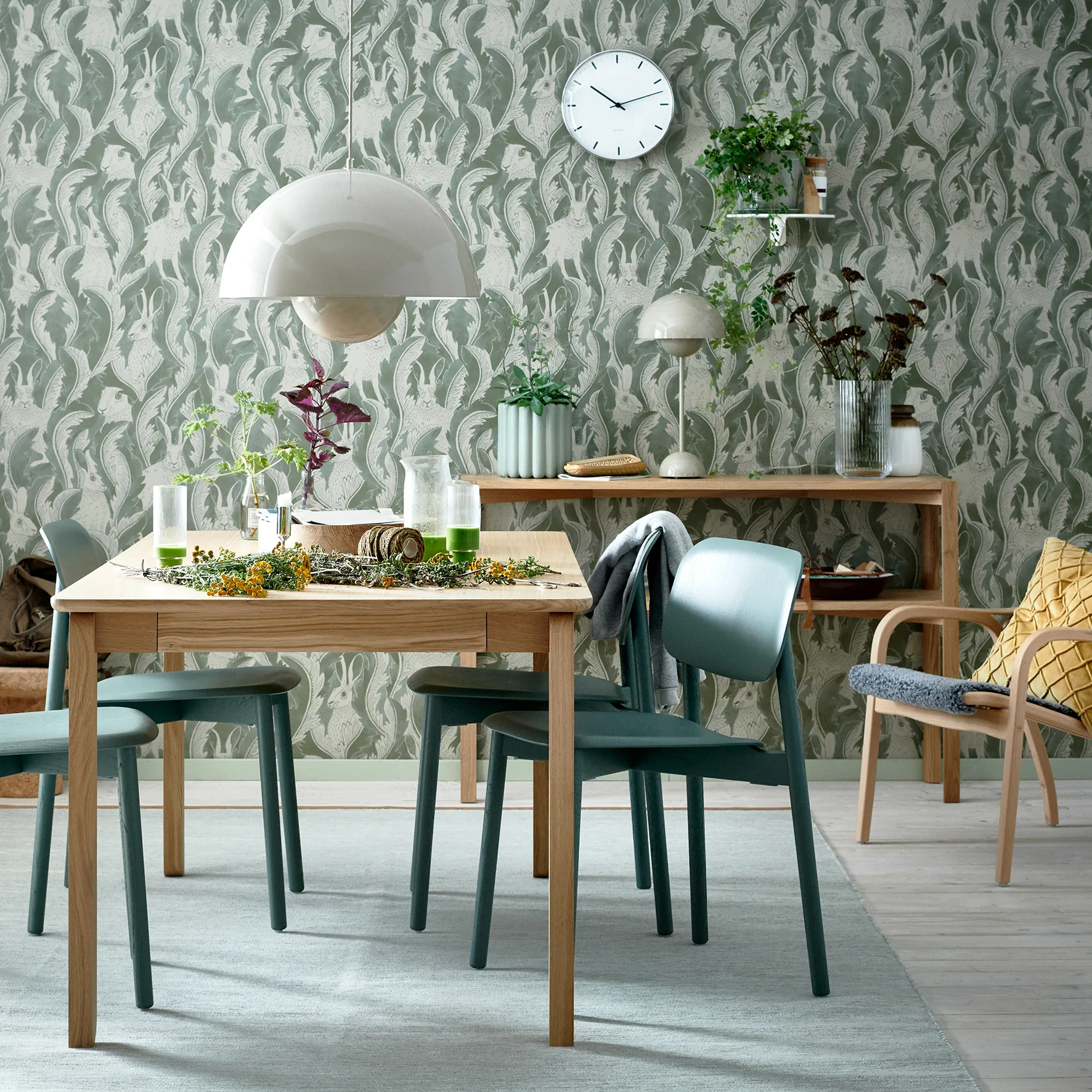 Anton consoletafel 35x125 cm, Witgepigmenteerd eikenhout 1898