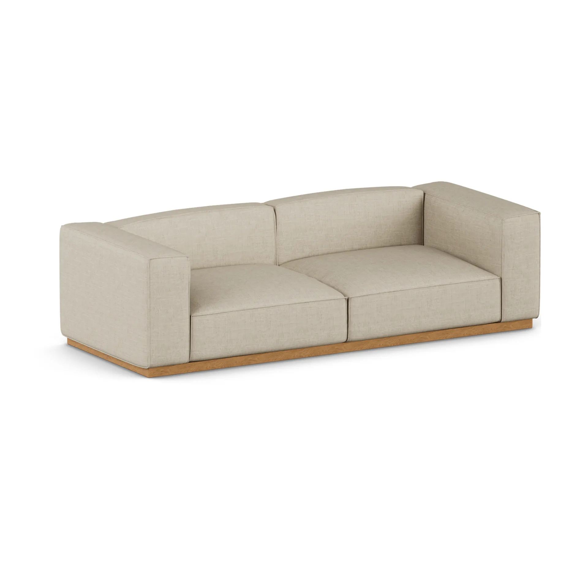 Bergsdal sofa, Bern beige 0341-Essen eikenkleurig gebeitst, 3-zits 1898