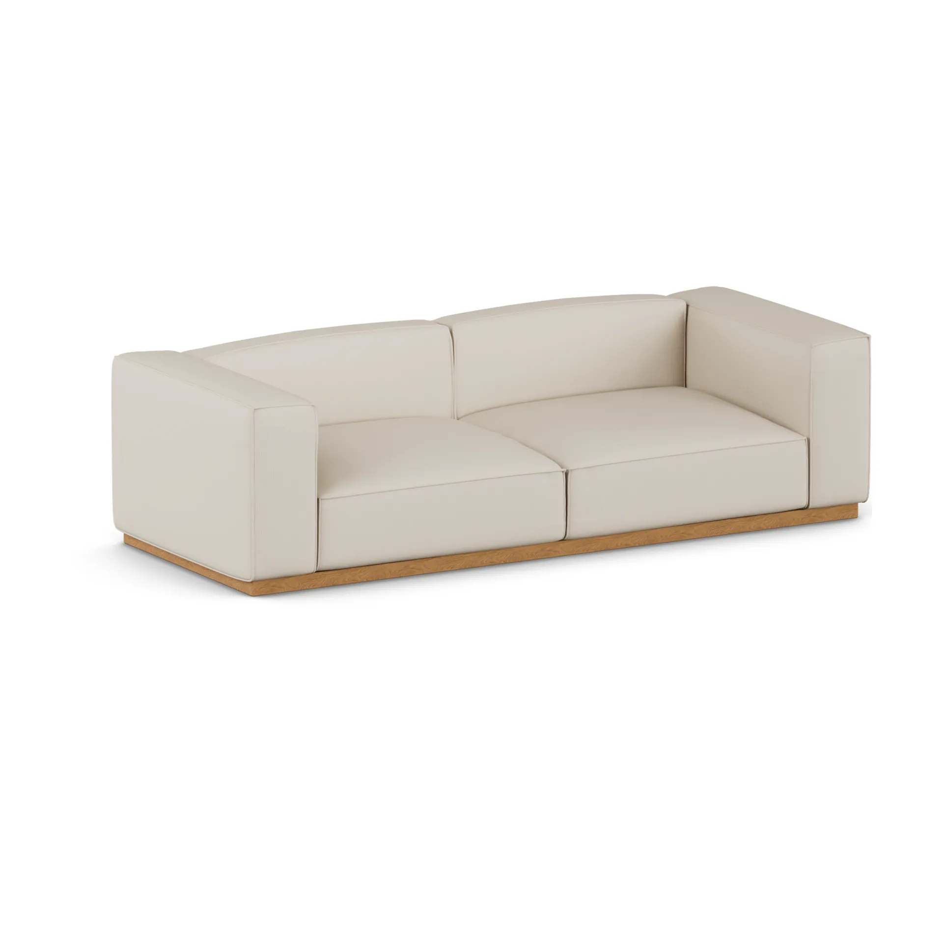 Bergsdal sofa, Jump beige 1956-Essen eikenkleurig gebeitst, 3-zits 1898