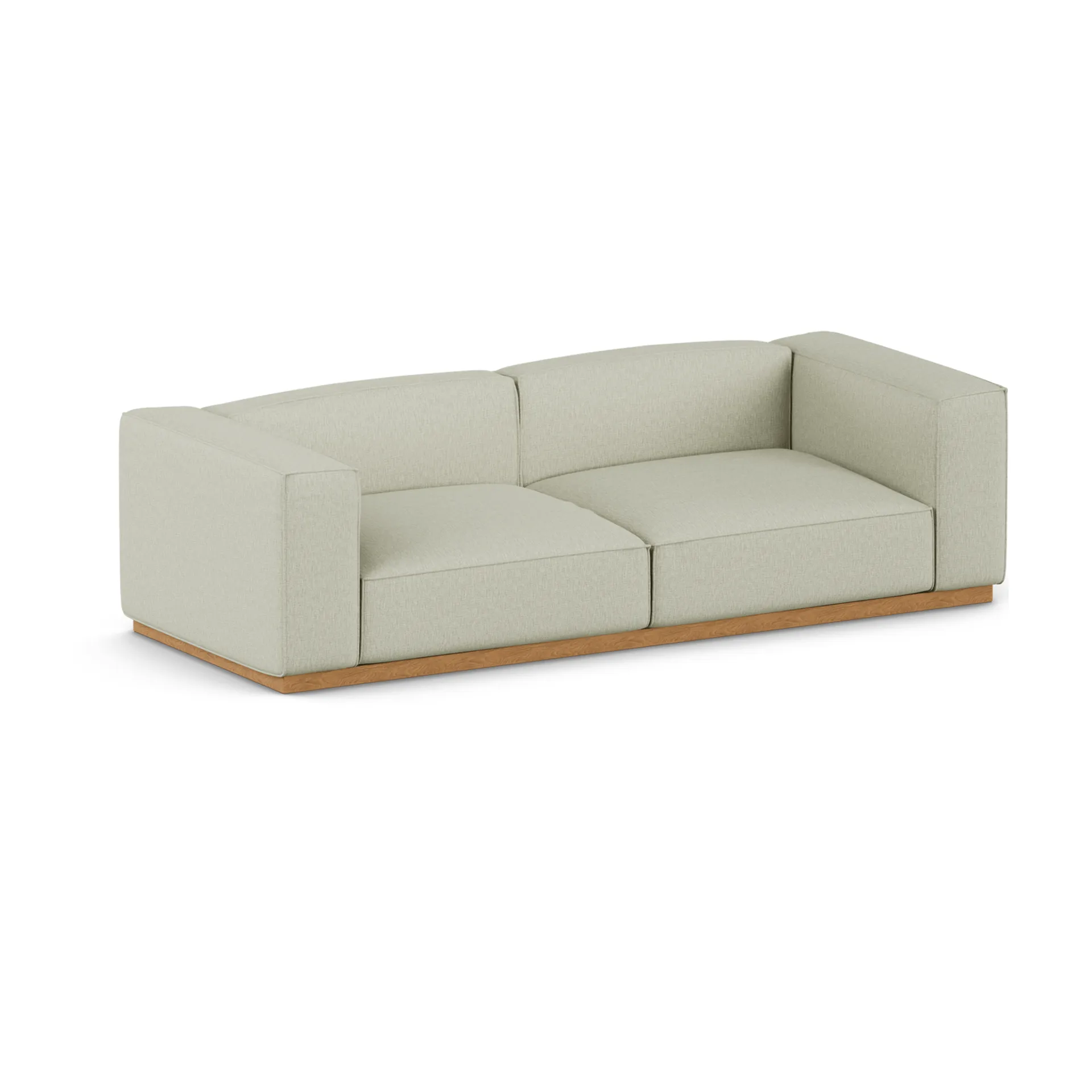 Bergsdal sofa, Luisa beige 3981-Essen eikenkleurig gebeitst, 3-zits 1898