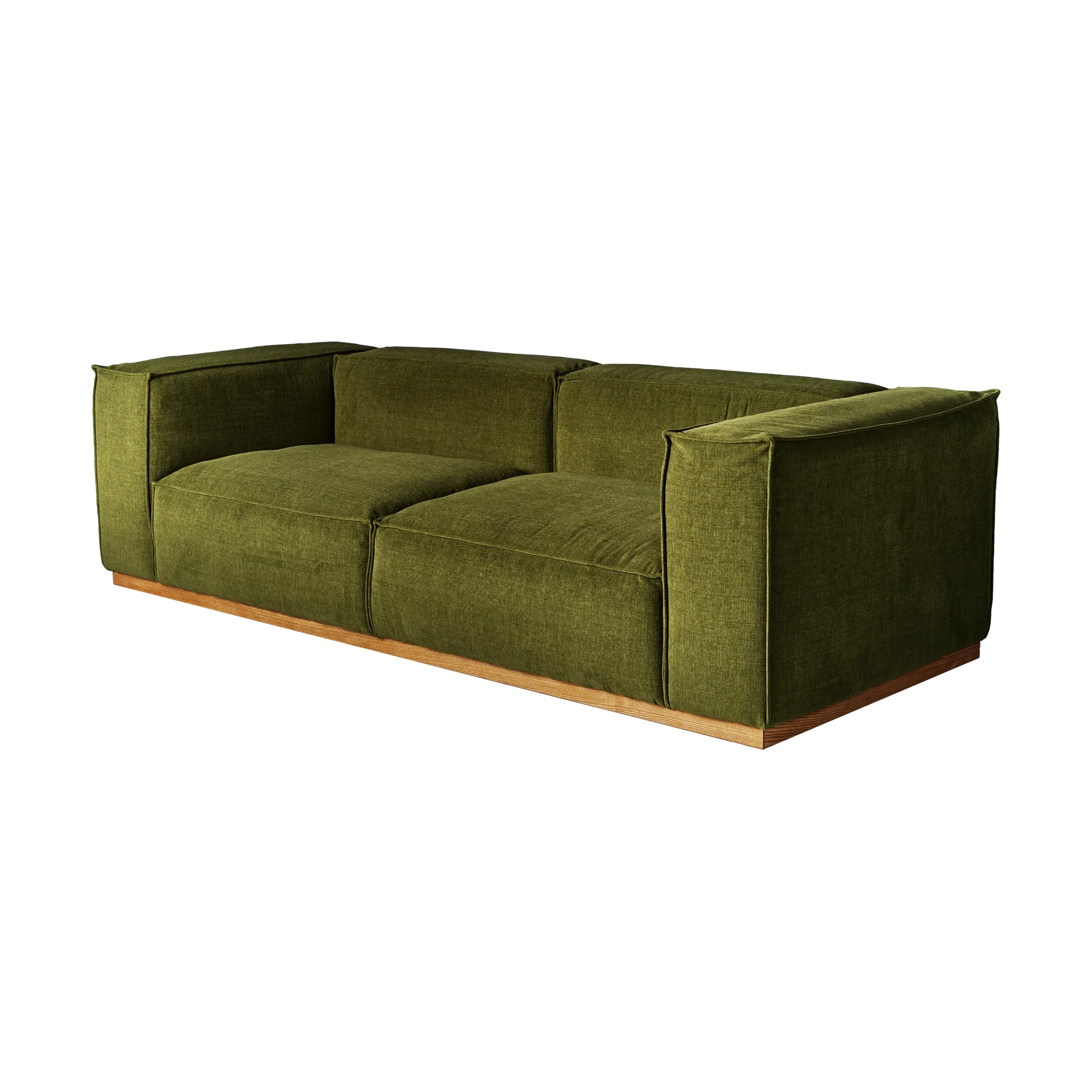 1898 Bergsdal sofa Luisa green 3975-Essen eikenkleurig gebeitst, 3-zits