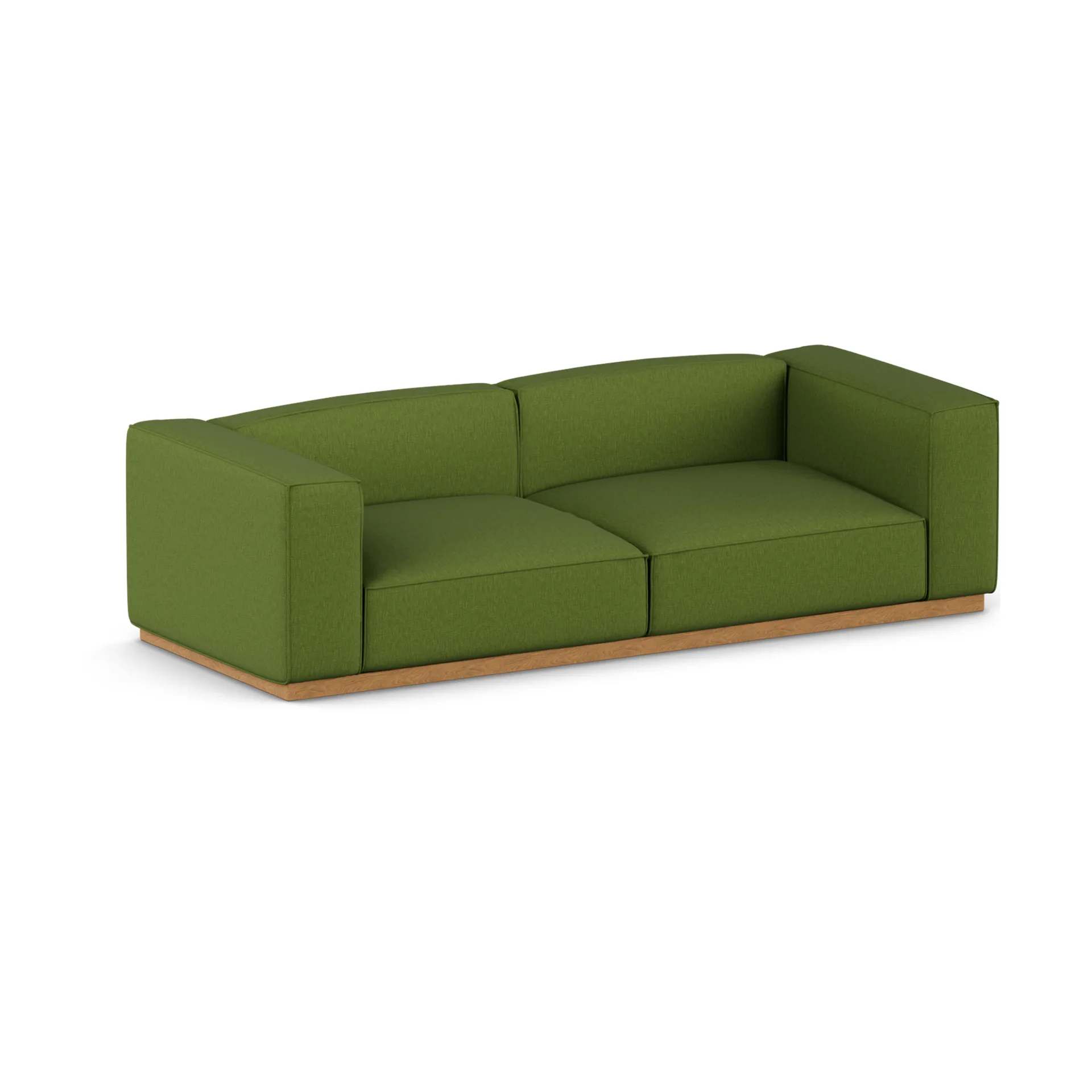 1898 Bergsdal sofa Luisa green 3975-Essen eikenkleurig gebeitst, 3-zits