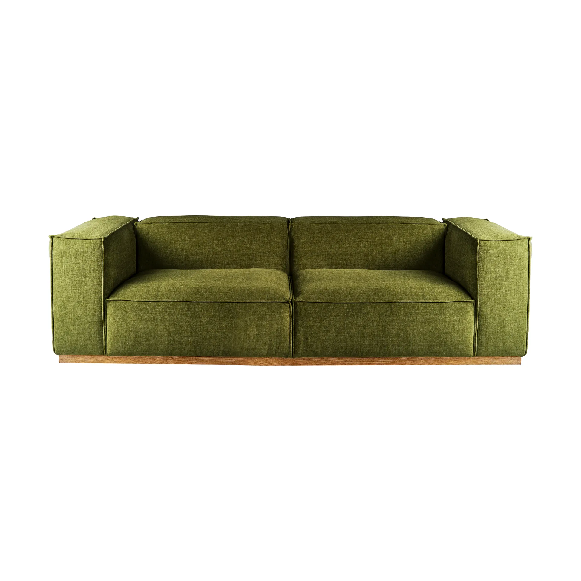 Bergsdal sofa, Luisa green 3975-Essen eikenkleurig gebeitst, 3-zits 1898