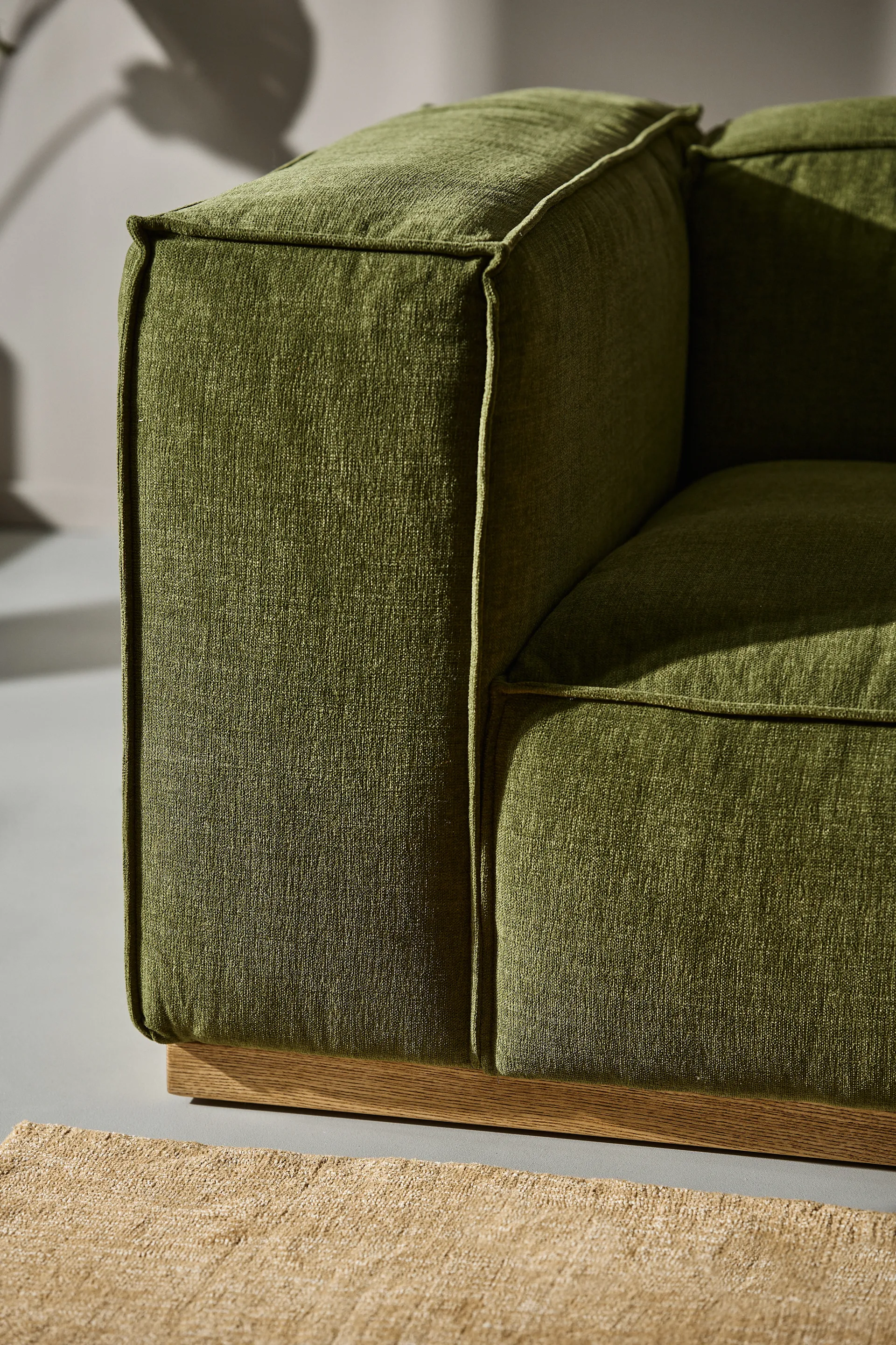 Bergsdal sofa, Luisa green 3975-Essen eikenkleurig gebeitst, 3-zits 1898