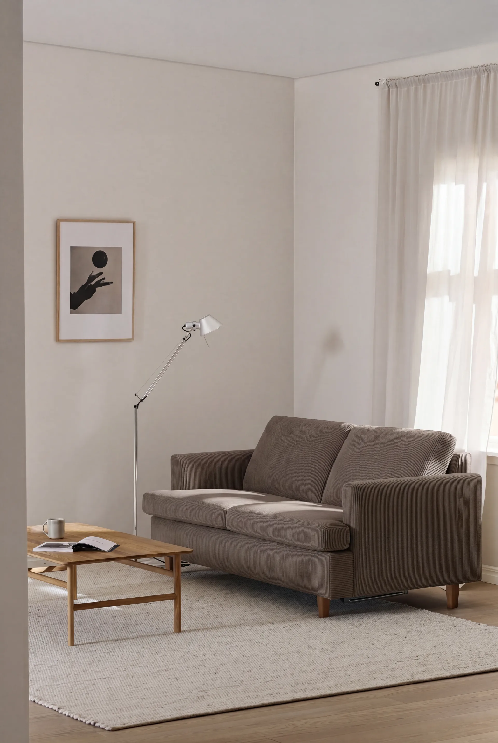 Binga 2,5-zits slaapbank, Jump Brown 1955-donker gebeitst essen 1898