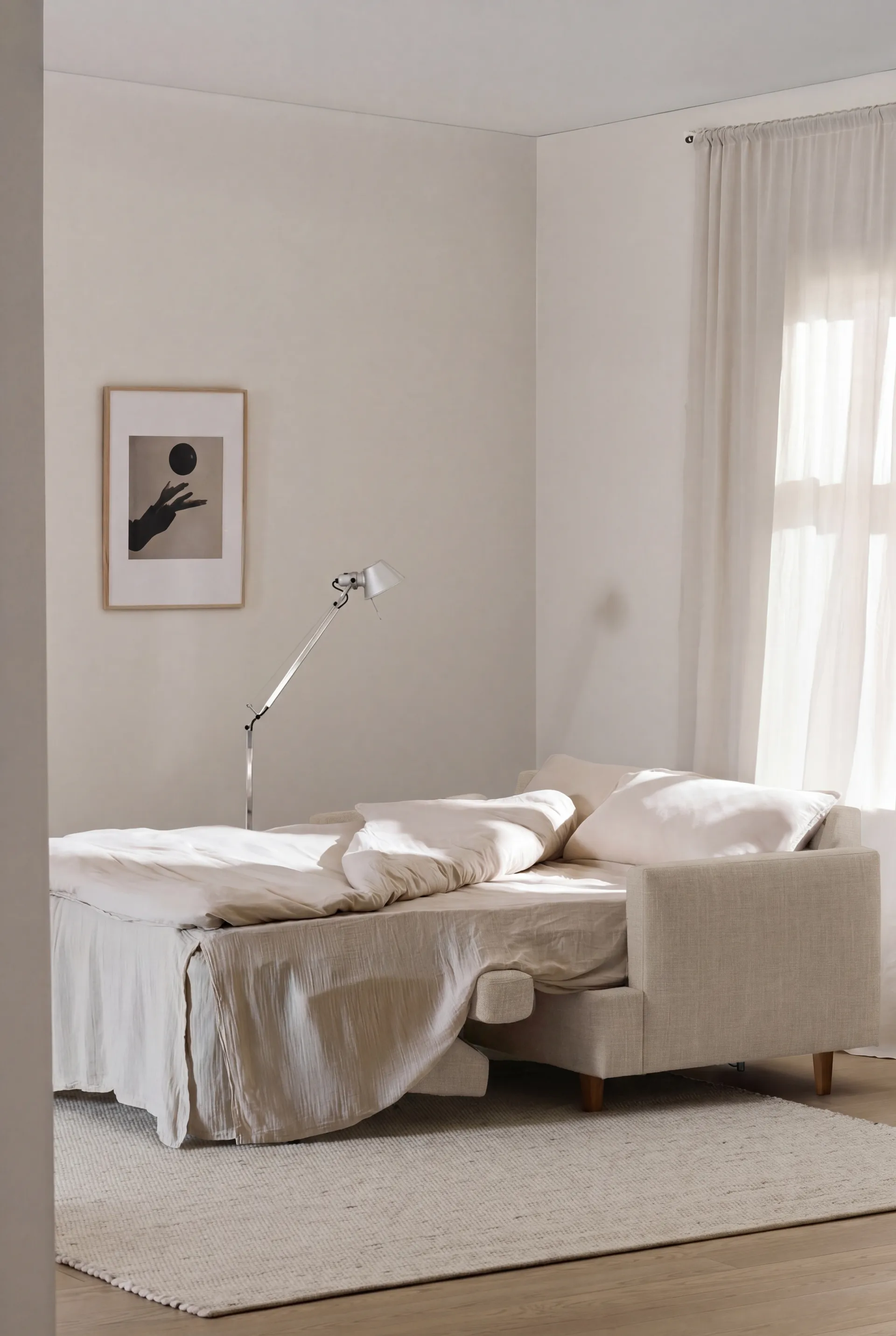 Binga 2,5-zits slaapbank, Same Beige 6670-donker gebeitst essen 1898