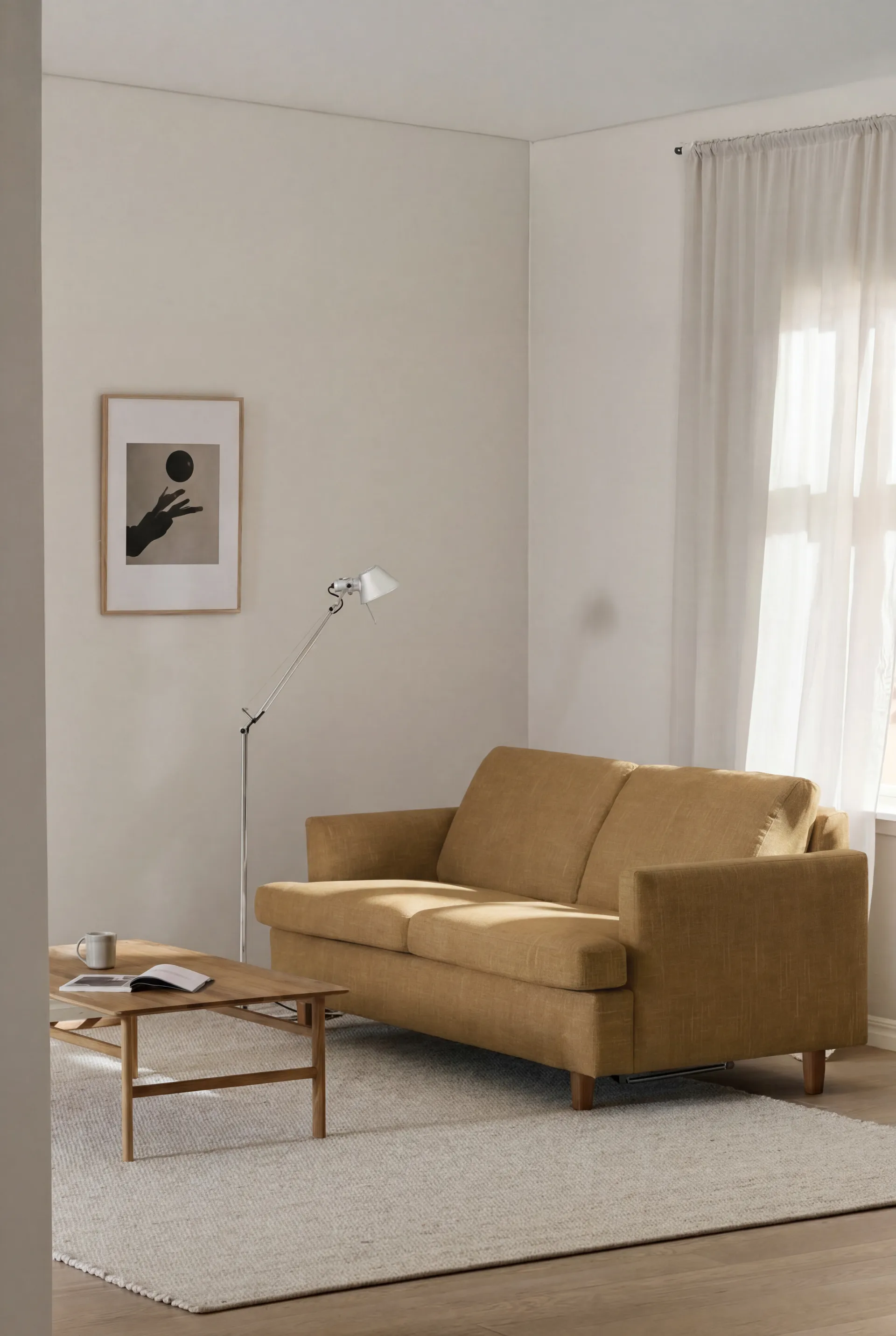 Binga 2,5-zits slaapbank, Same Ochre 6676-donker gebeitst essen 1898