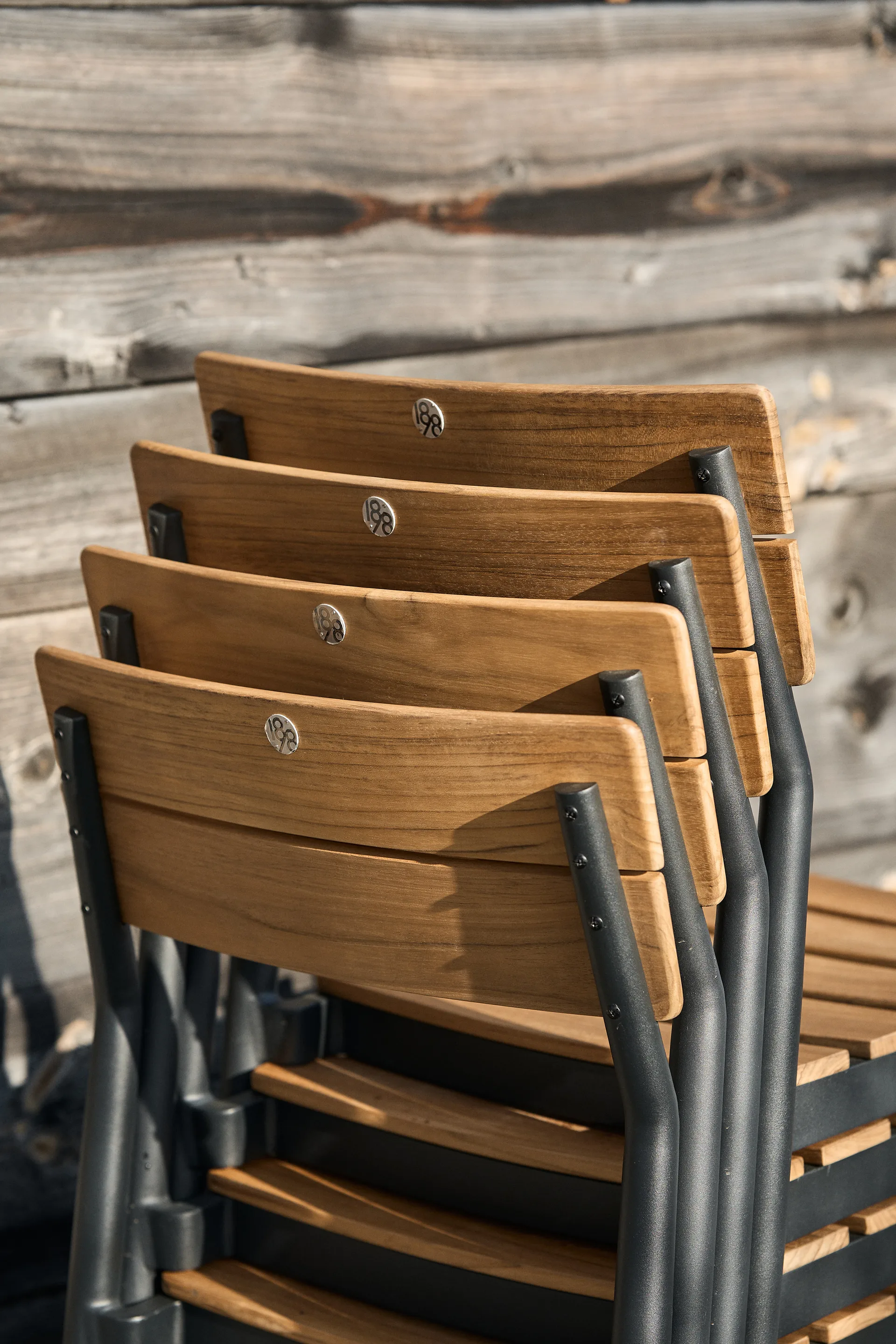 Björnö eetset met 4 stoelen teak,  1898