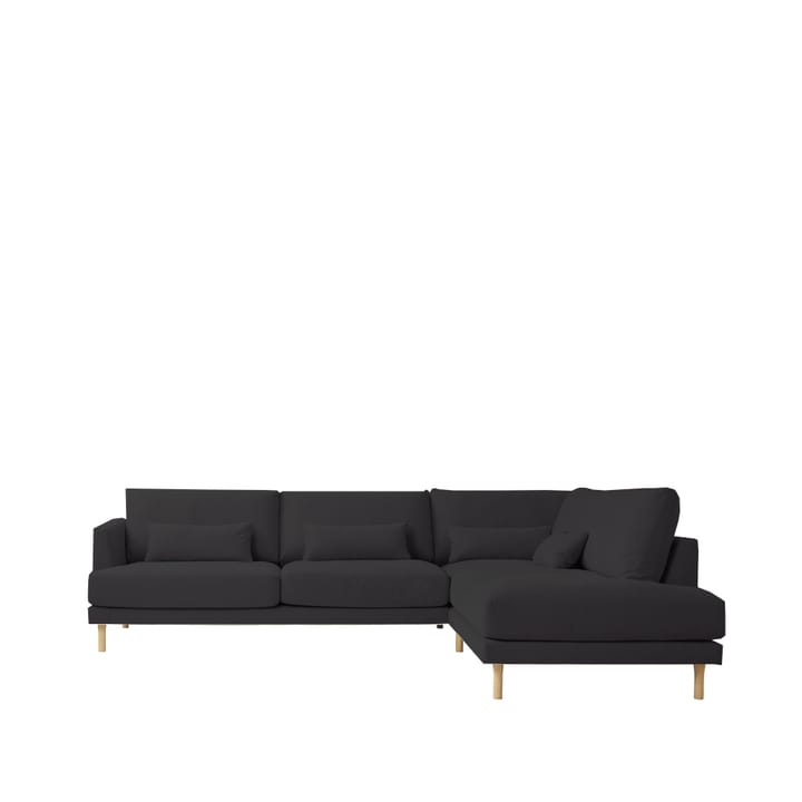 Bredhult Modulaire bank, A1, stof alaska 0191 anthracite, witgeoliede eikenhouten poten 1898