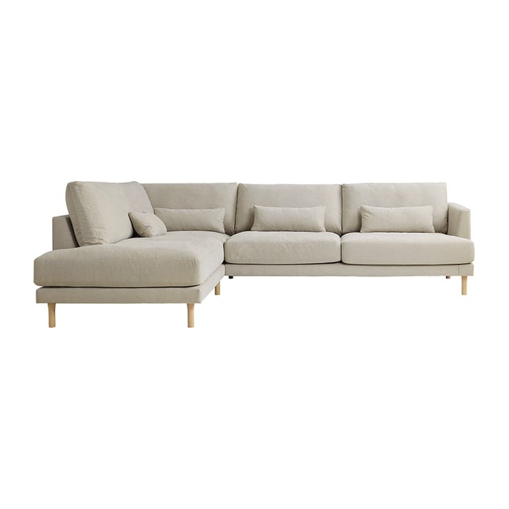 Bredhult modulaire bank A2 witgeoliede eikenhouten poten, Bern 0341 Beige 1898