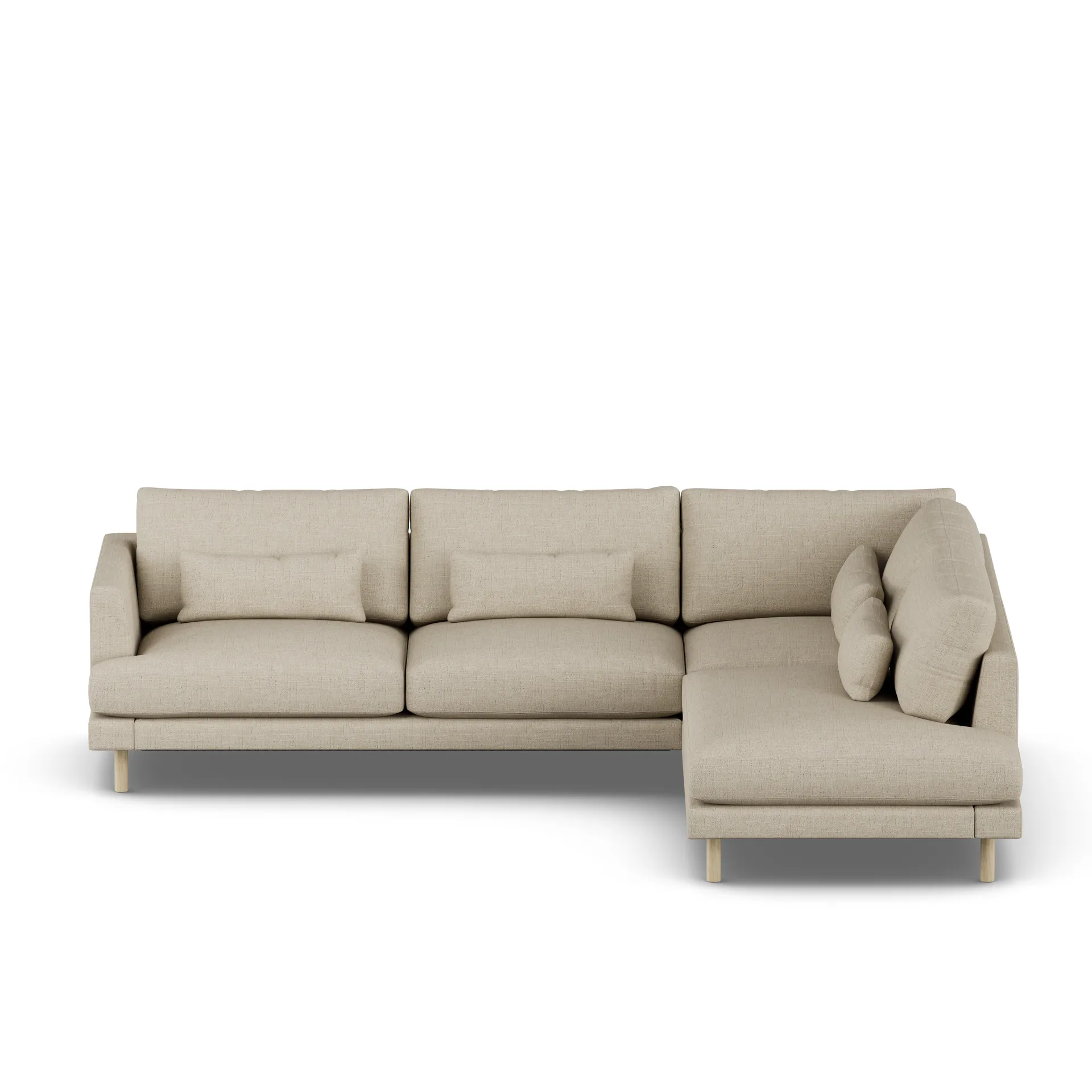 Bredhult sofa, Bern Beige 0341-witgeoliede eiken, 3-zits A1 1898