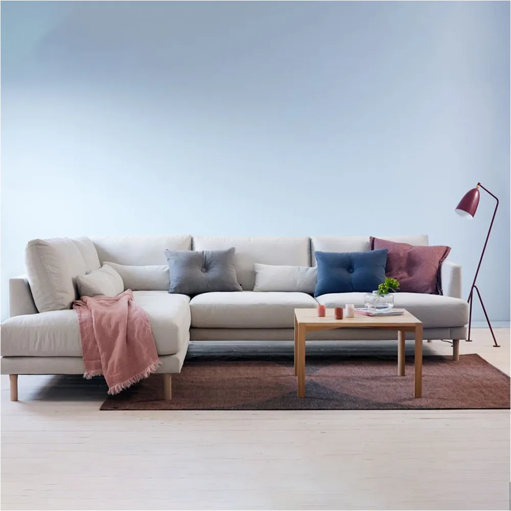 Bredhult sofa, Bern Beige 0341-witgeoliede eiken, 3-zits A2 1898