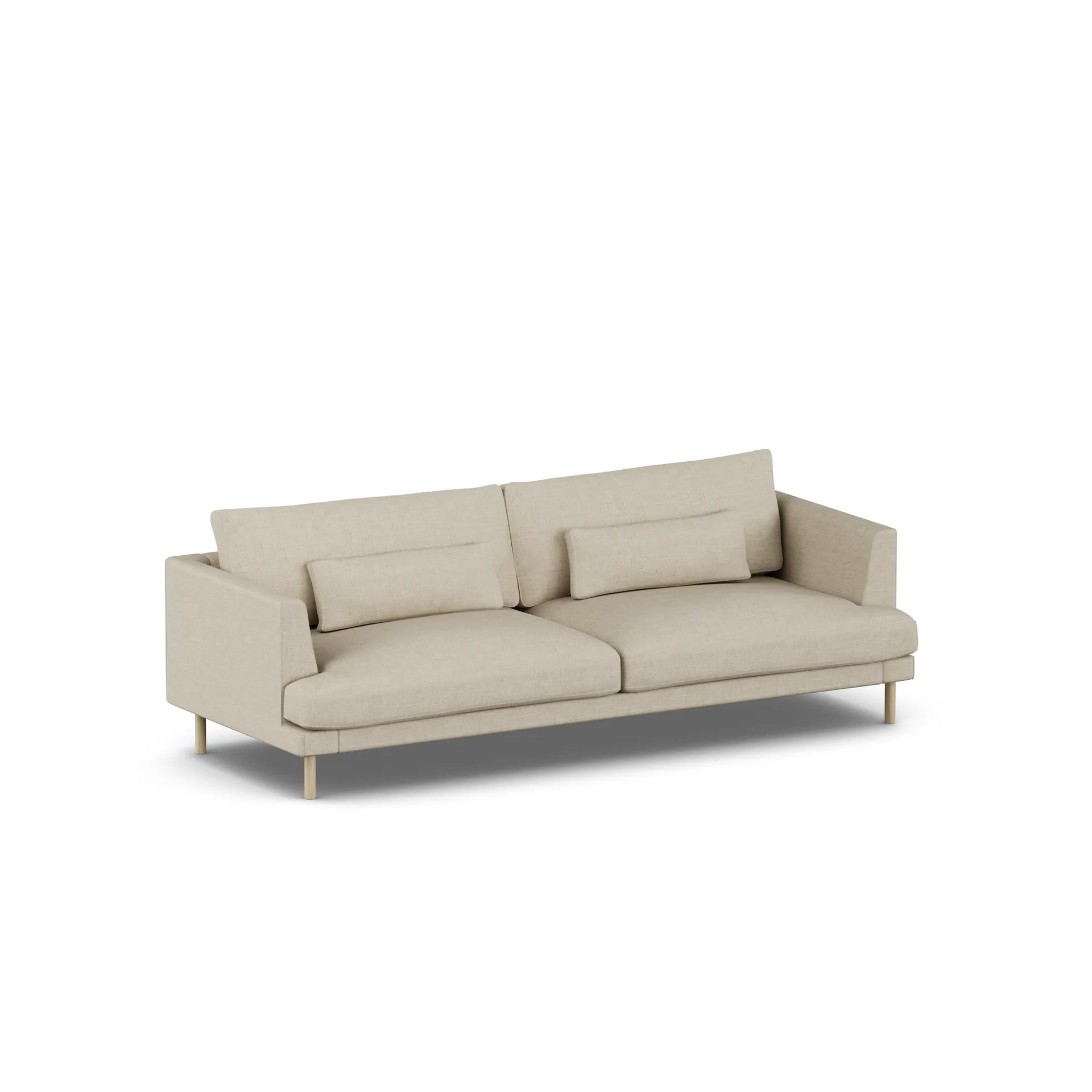 Bredhult sofa, Bern Beige 0341-witgeoliede eiken, 3-zits 1898