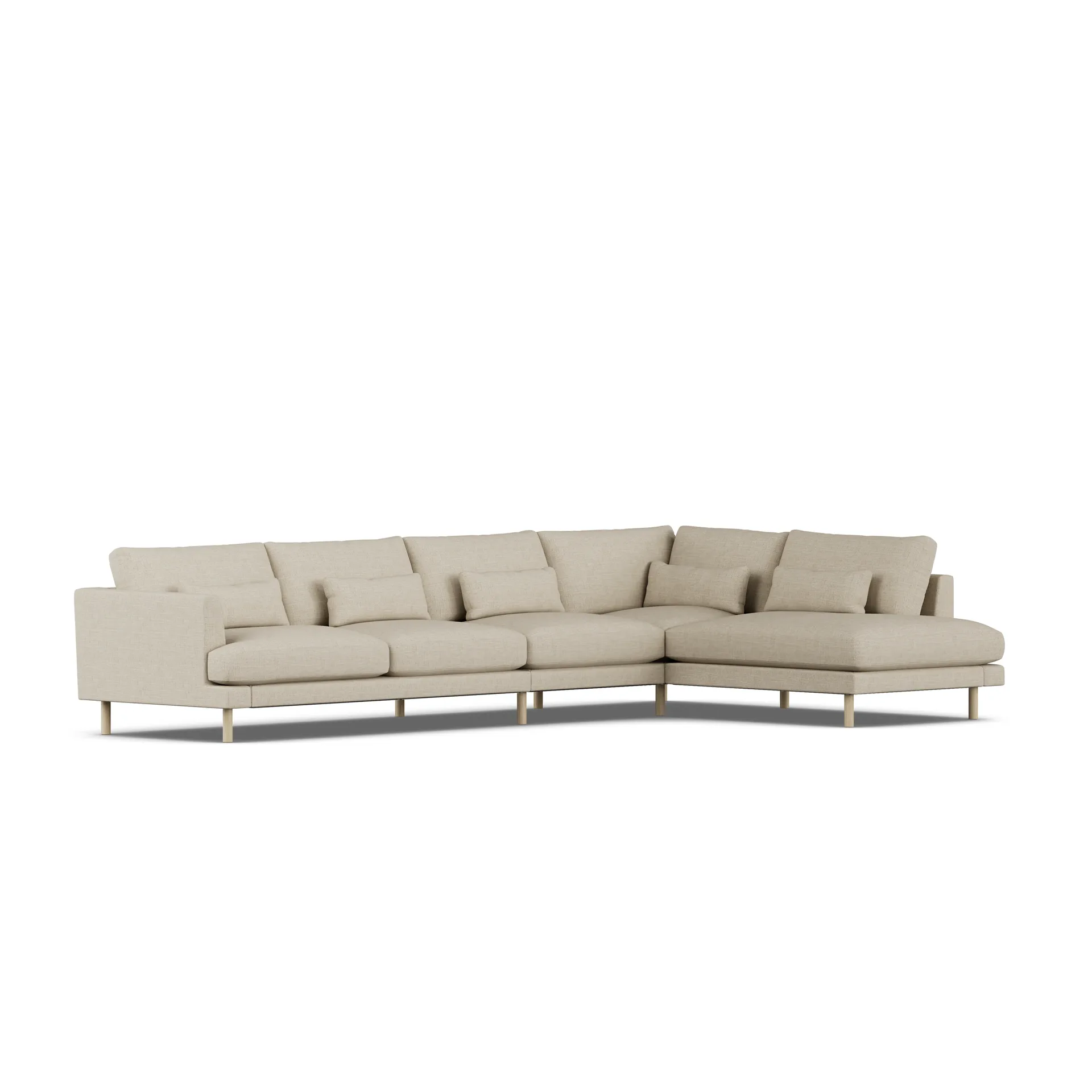Bredhult sofa, Bern Beige 0341-witgeoliede eiken, 4-zits B1 1898