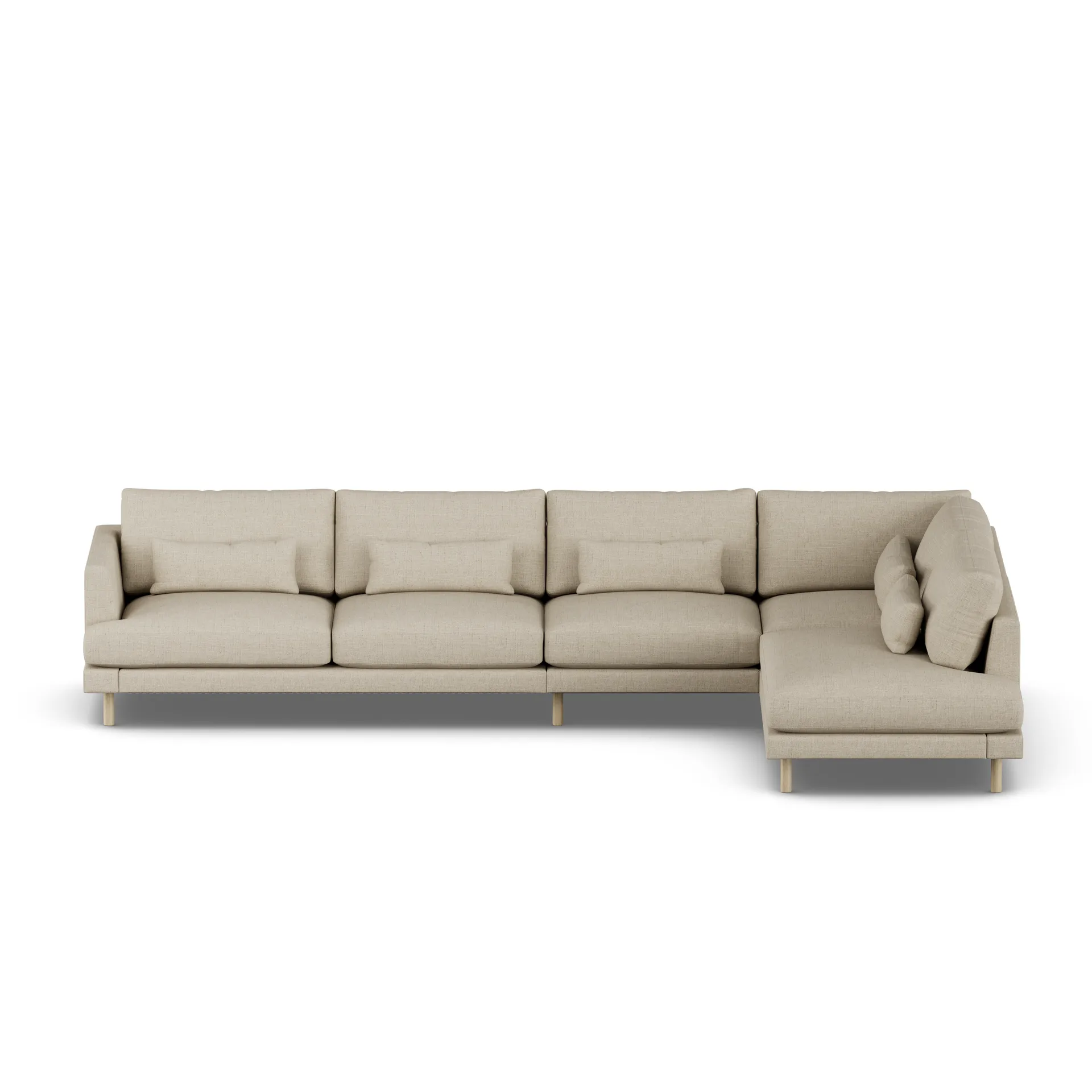 Bredhult sofa, Bern Beige 0341-witgeoliede eiken, 4-zits B1 1898